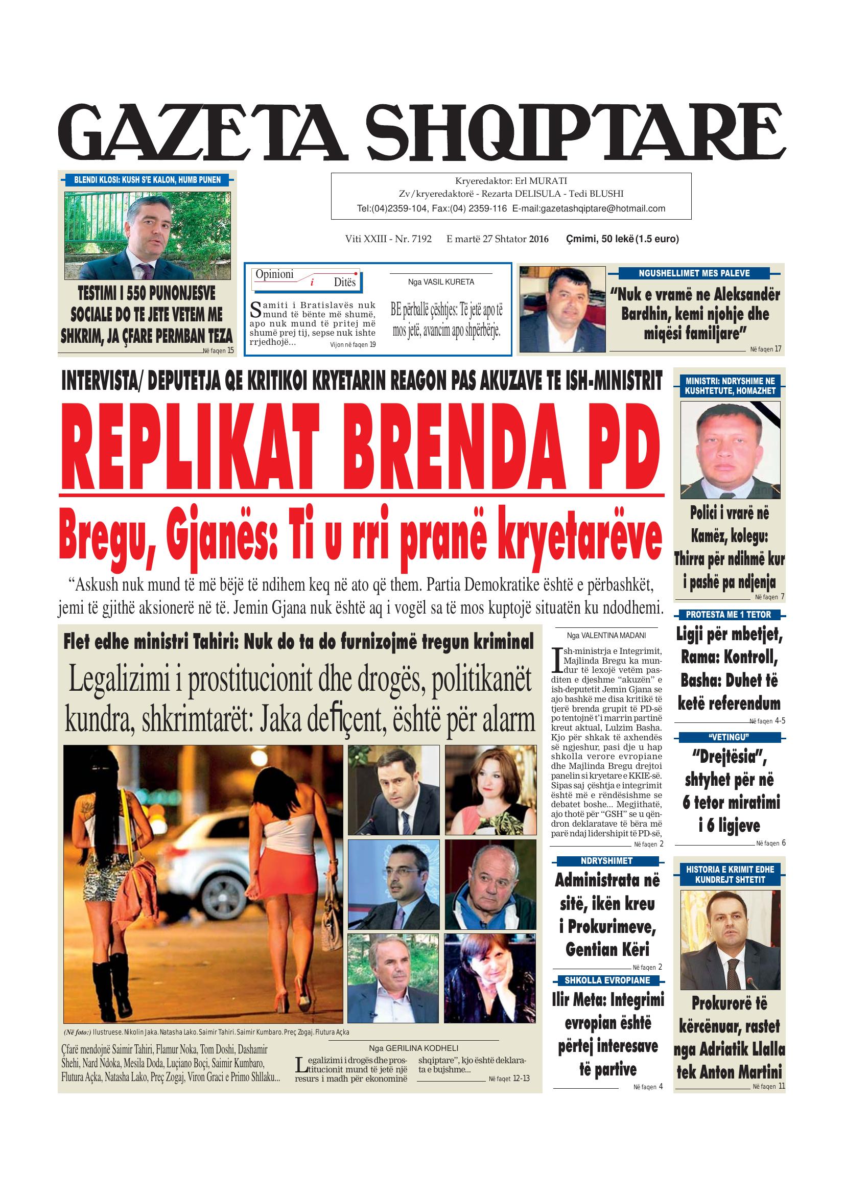 Gazeta Shqiptare 2016-09-27