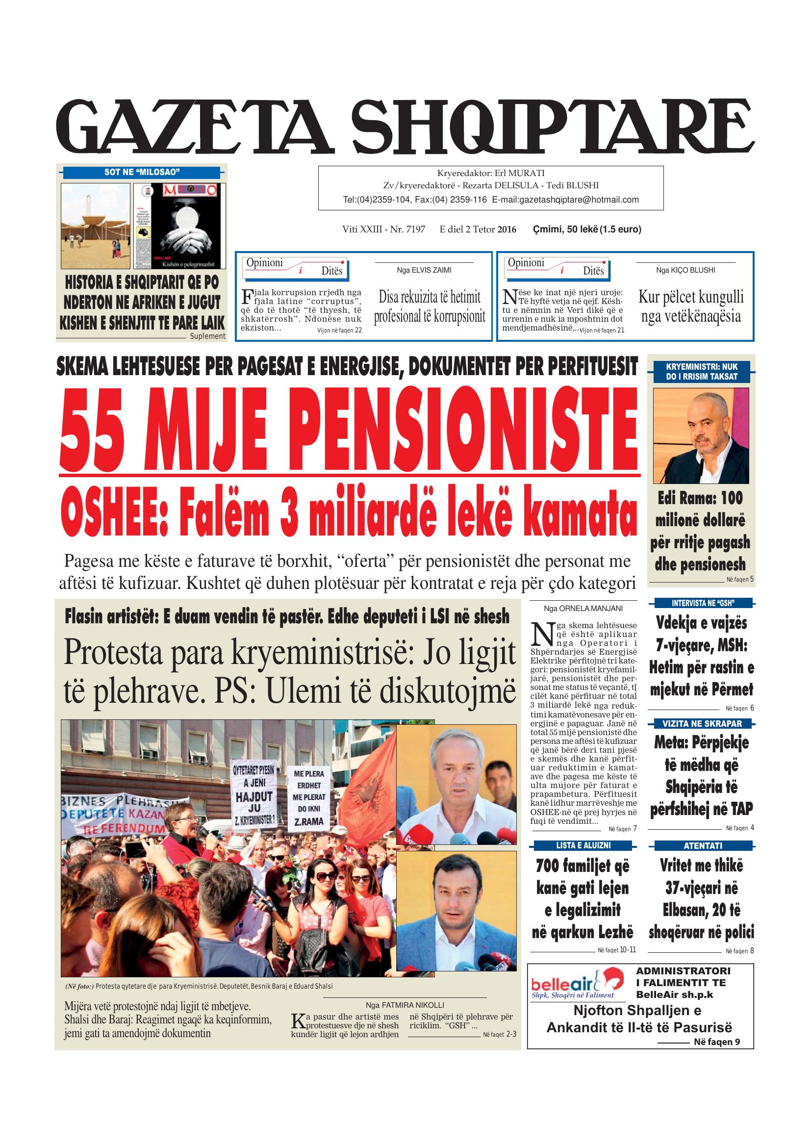 Gazeta Shqiptare 2016-10-02