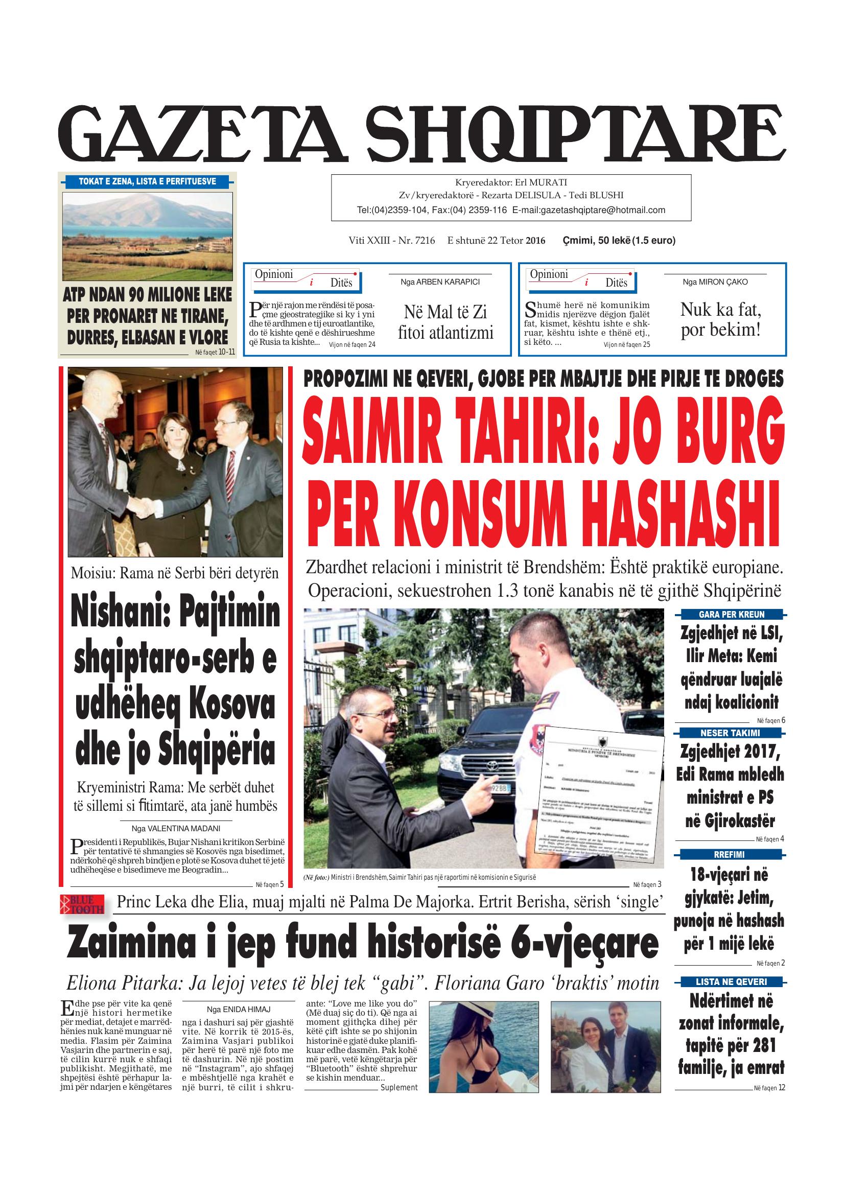 Gazeta Shqiptare 2016-10-22