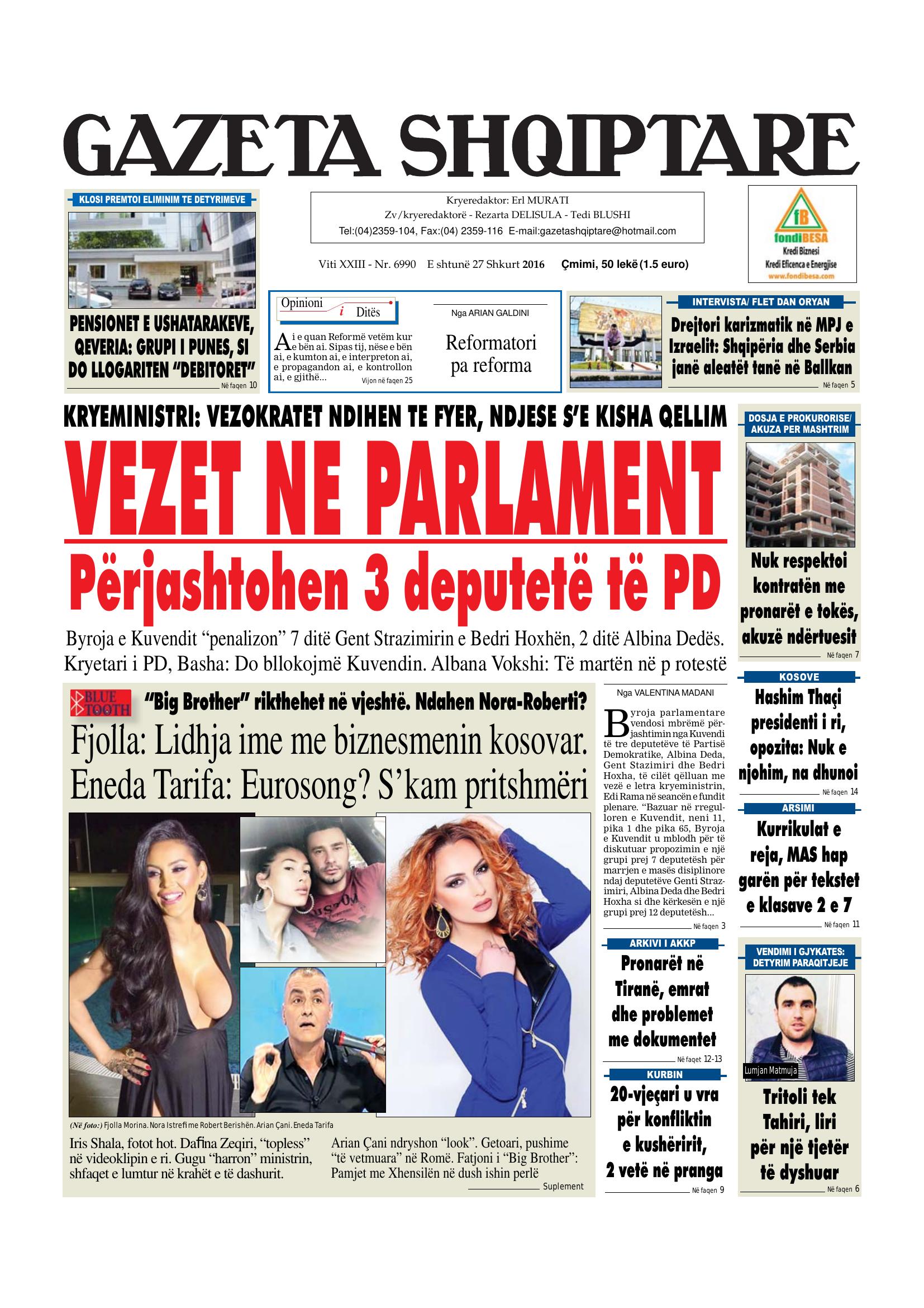 Gazeta Shqiptare 2016-02-27