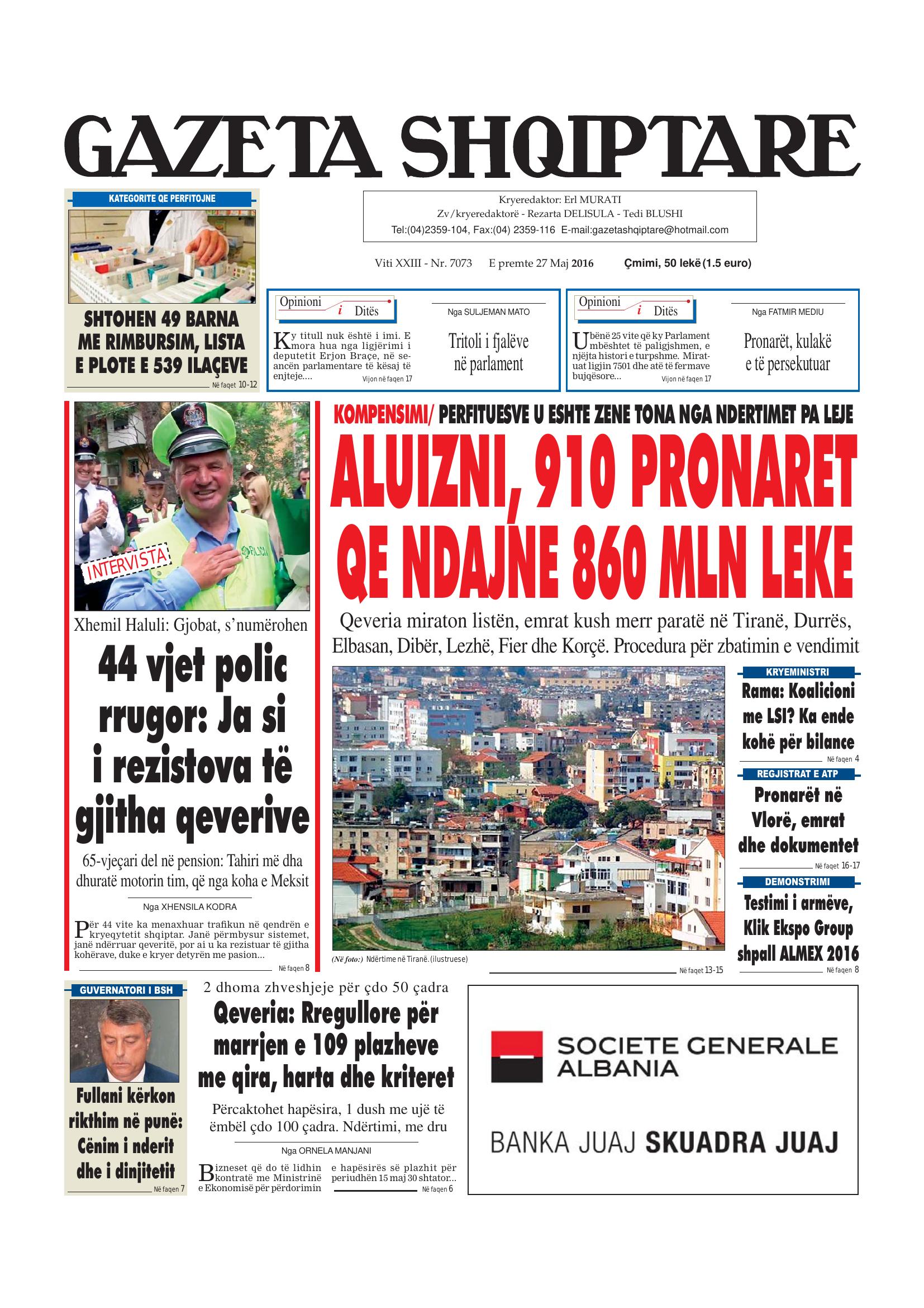 Gazeta Shqiptare 2016-05-27