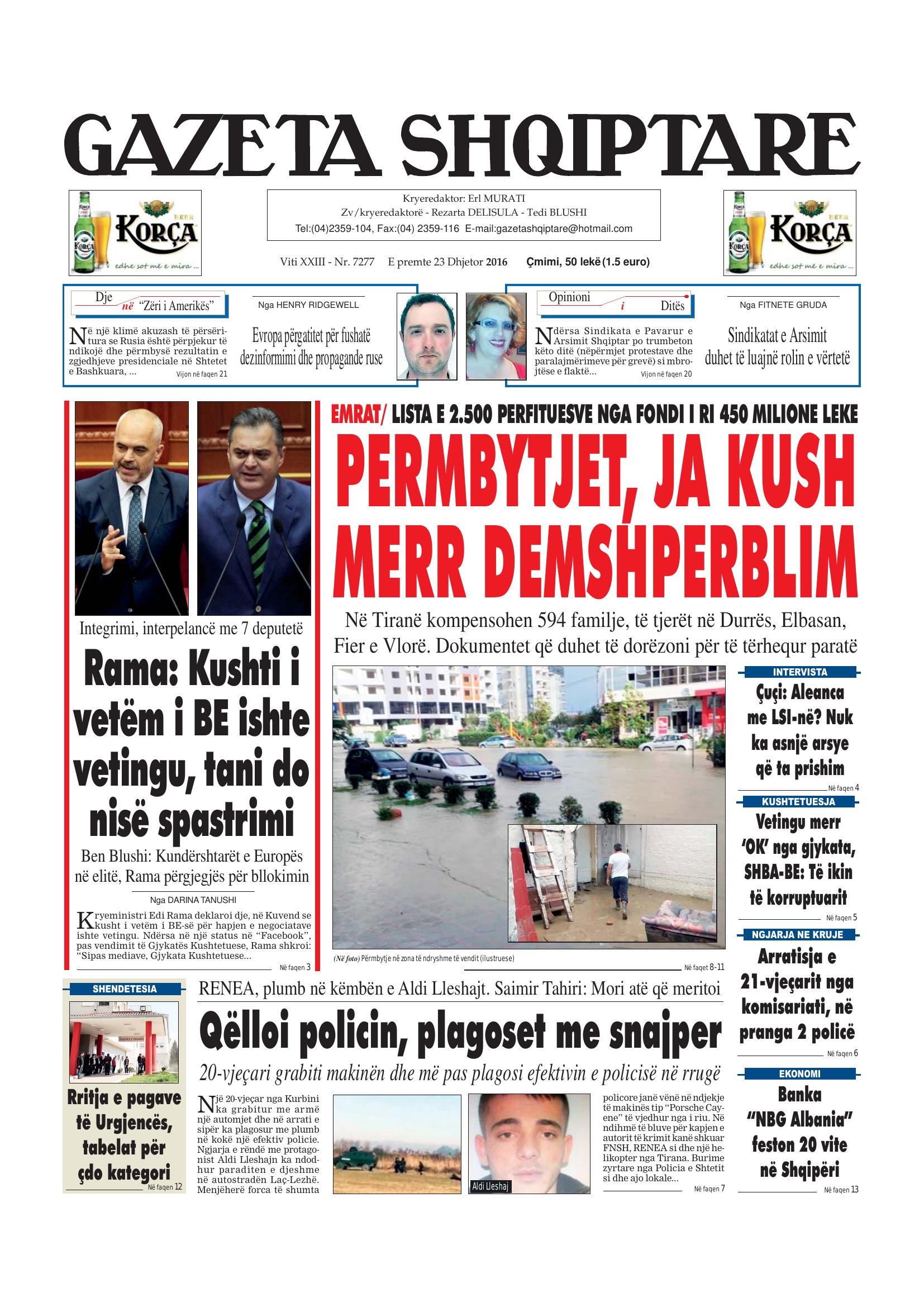 Gazeta Shqiptare 2016-12-23