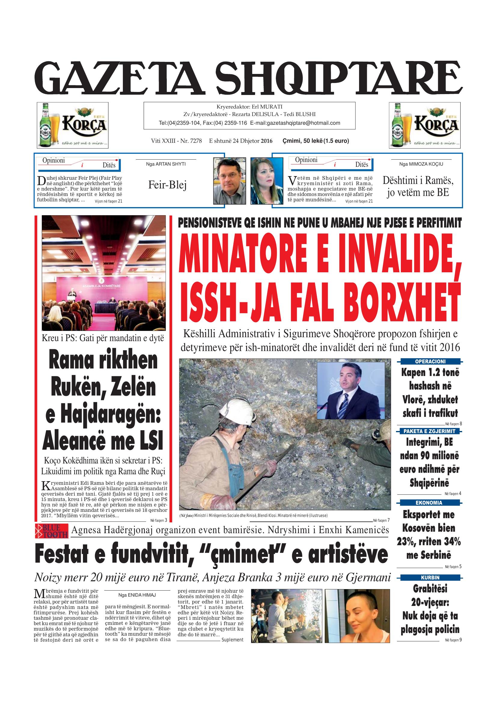 Gazeta Shqiptare 2016-12-24