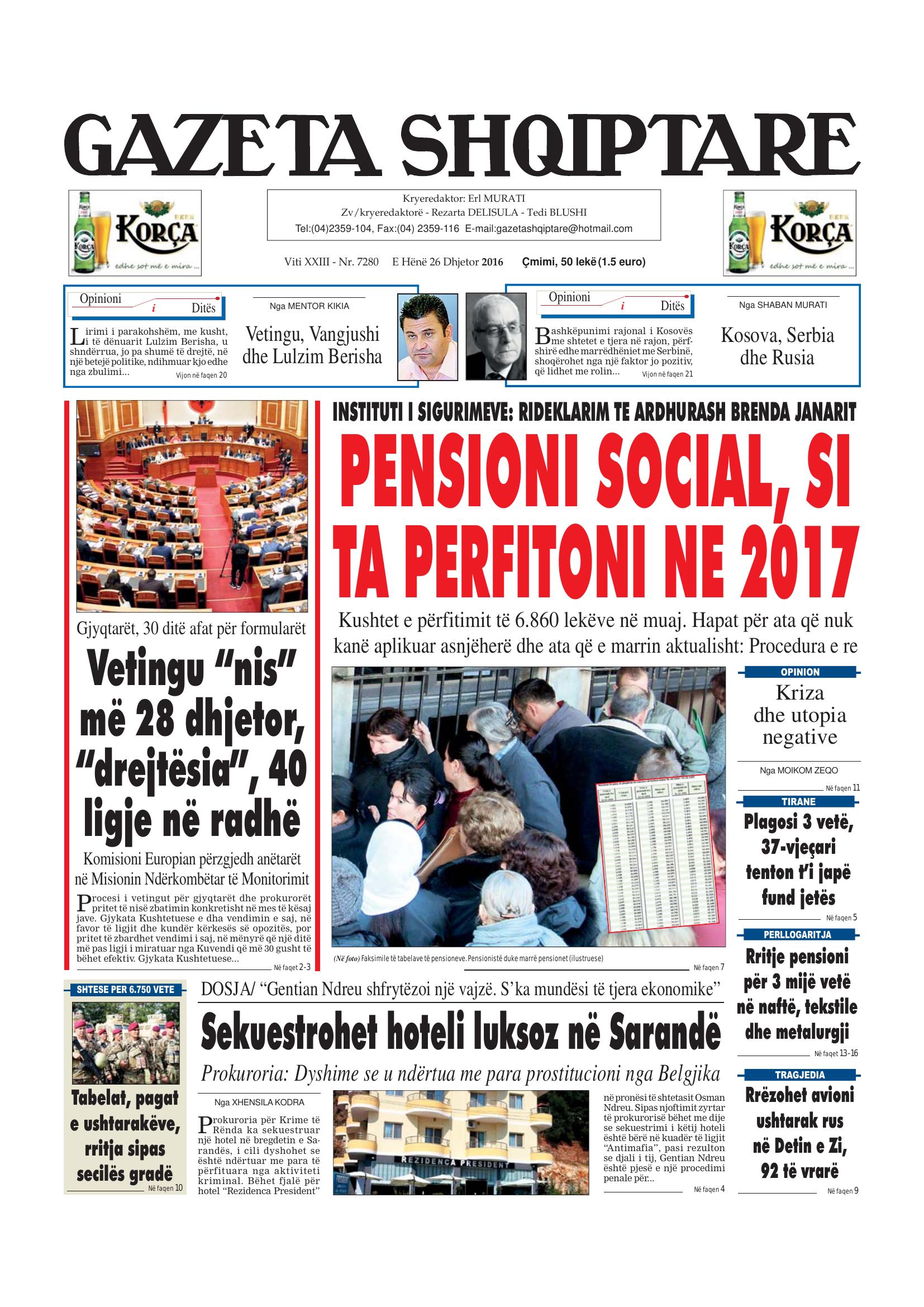 Gazeta Shqiptare 2016-12-26