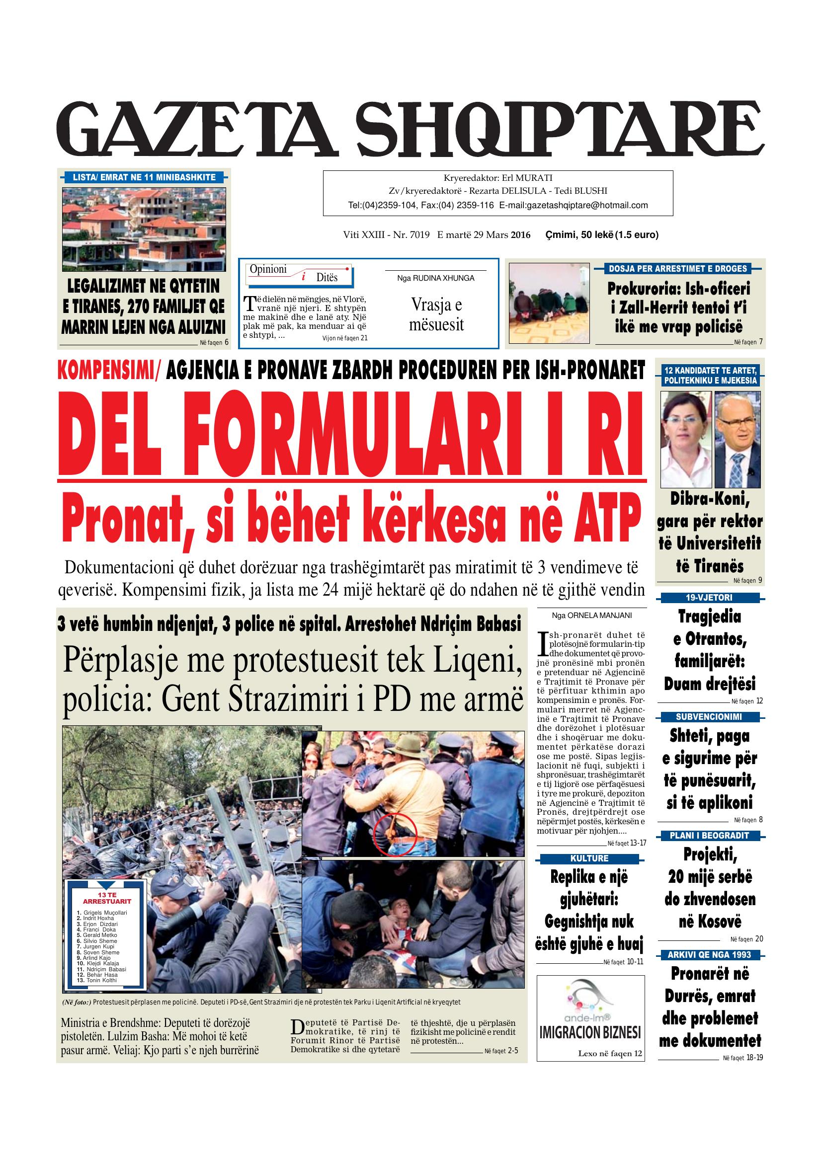 Gazeta Shqiptare 2016-03-29