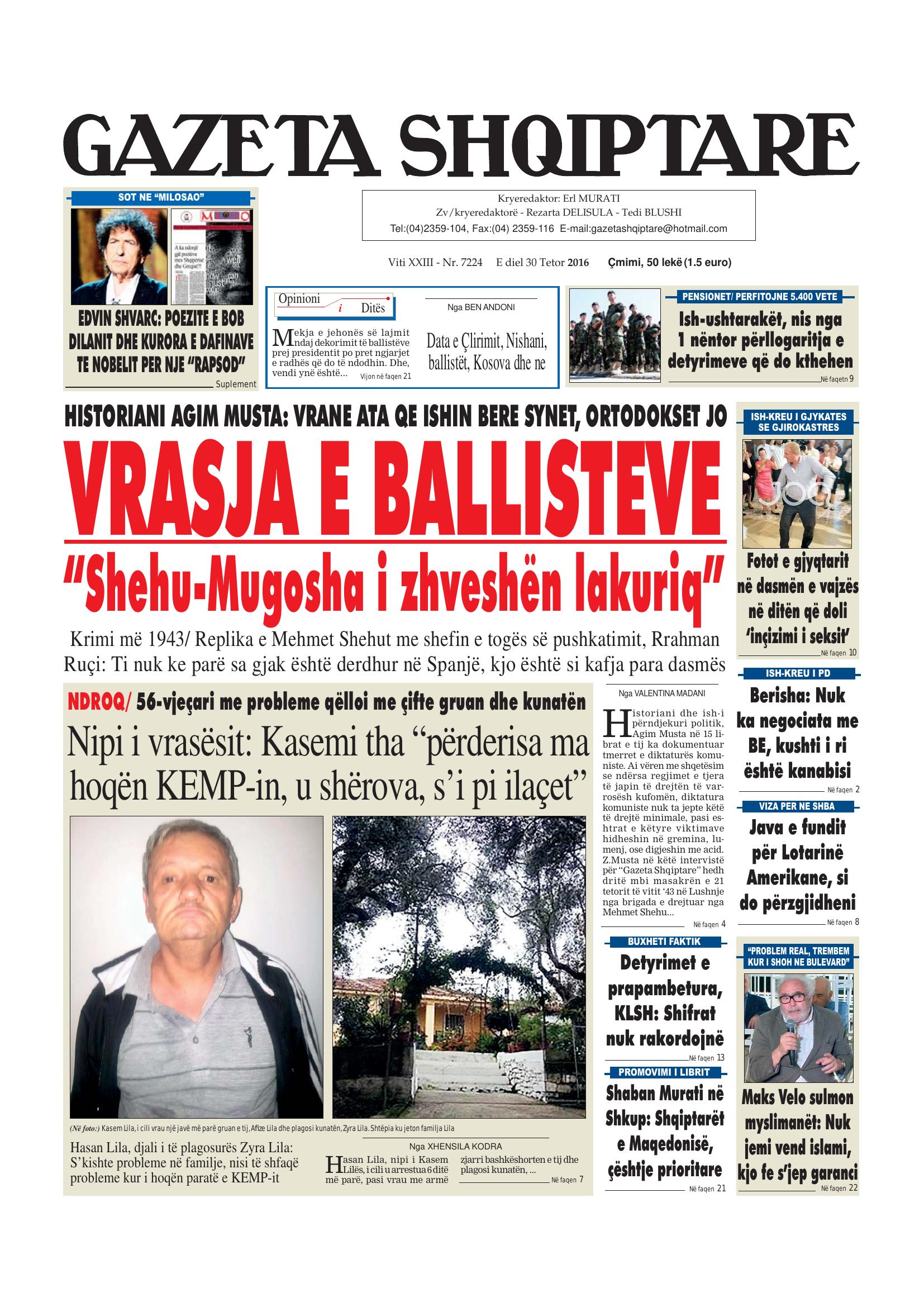 Gazeta Shqiptare 2016-10-30