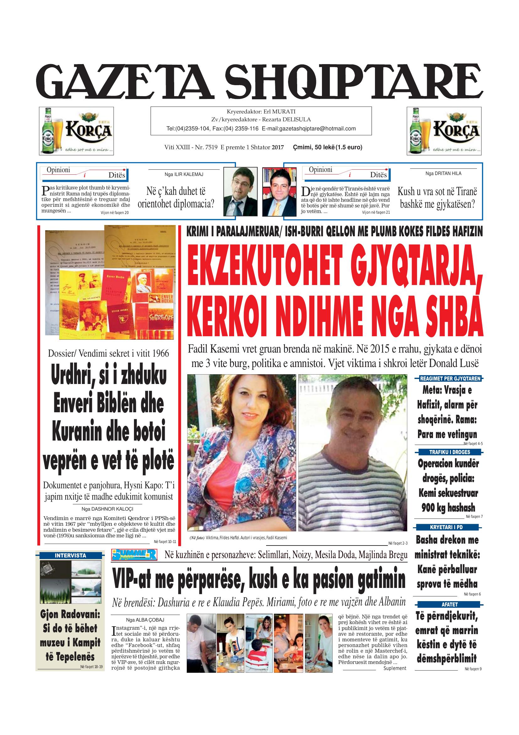 Gazeta Shqiptare 2017-09-01