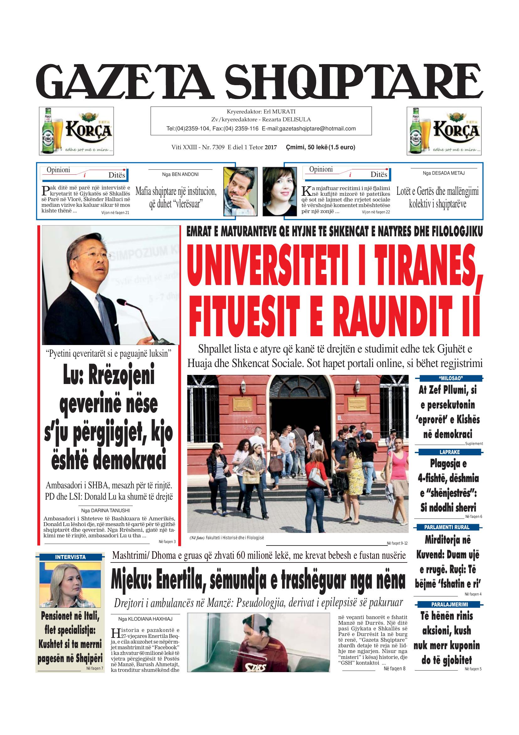 Gazeta Shqiptare 2017-10-01