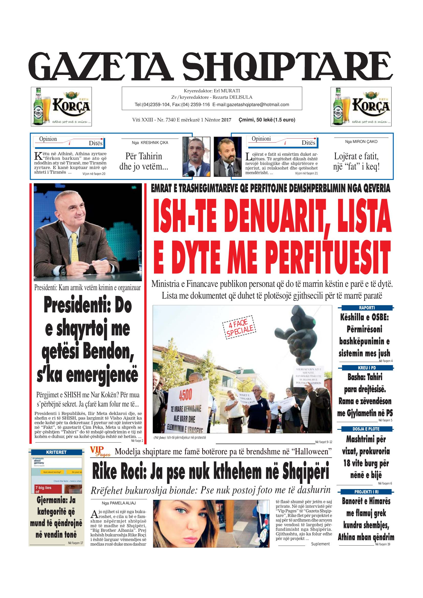 Gazeta Shqiptare 2017-11-01