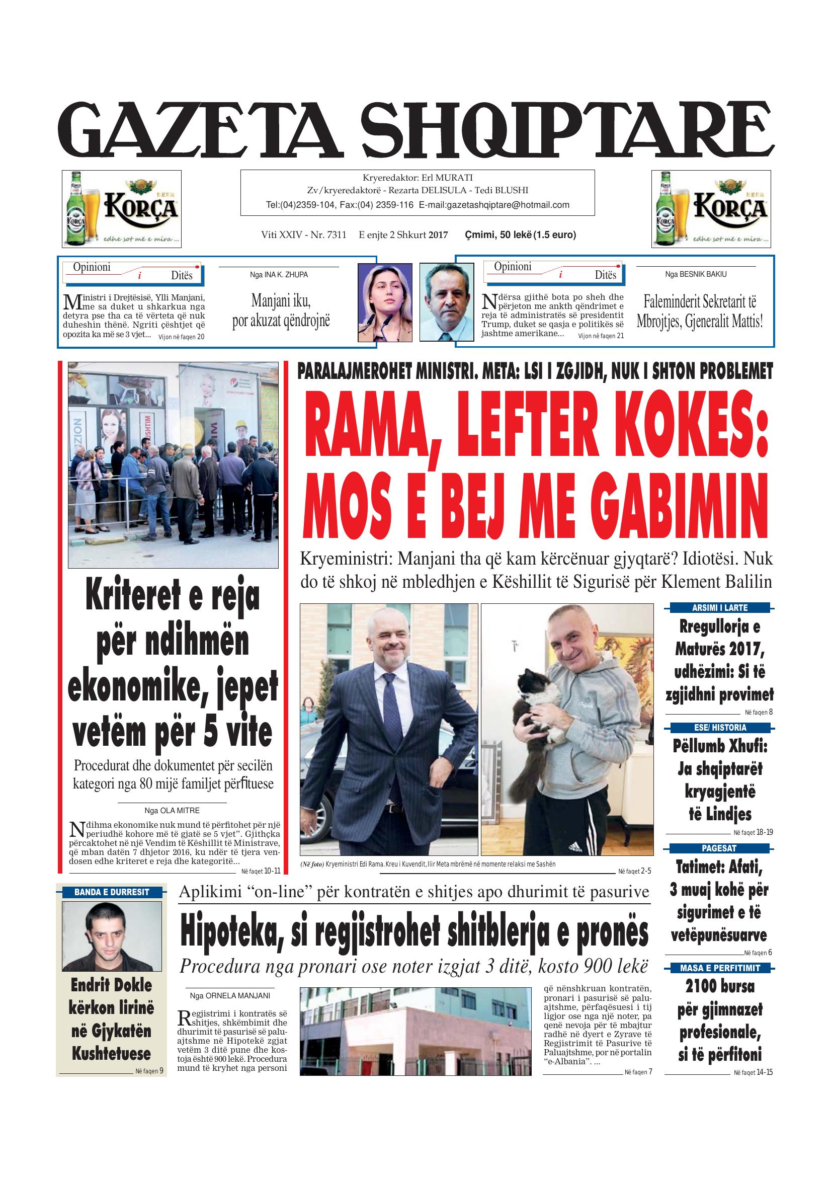 Gazeta Shqiptare 2017-02-02