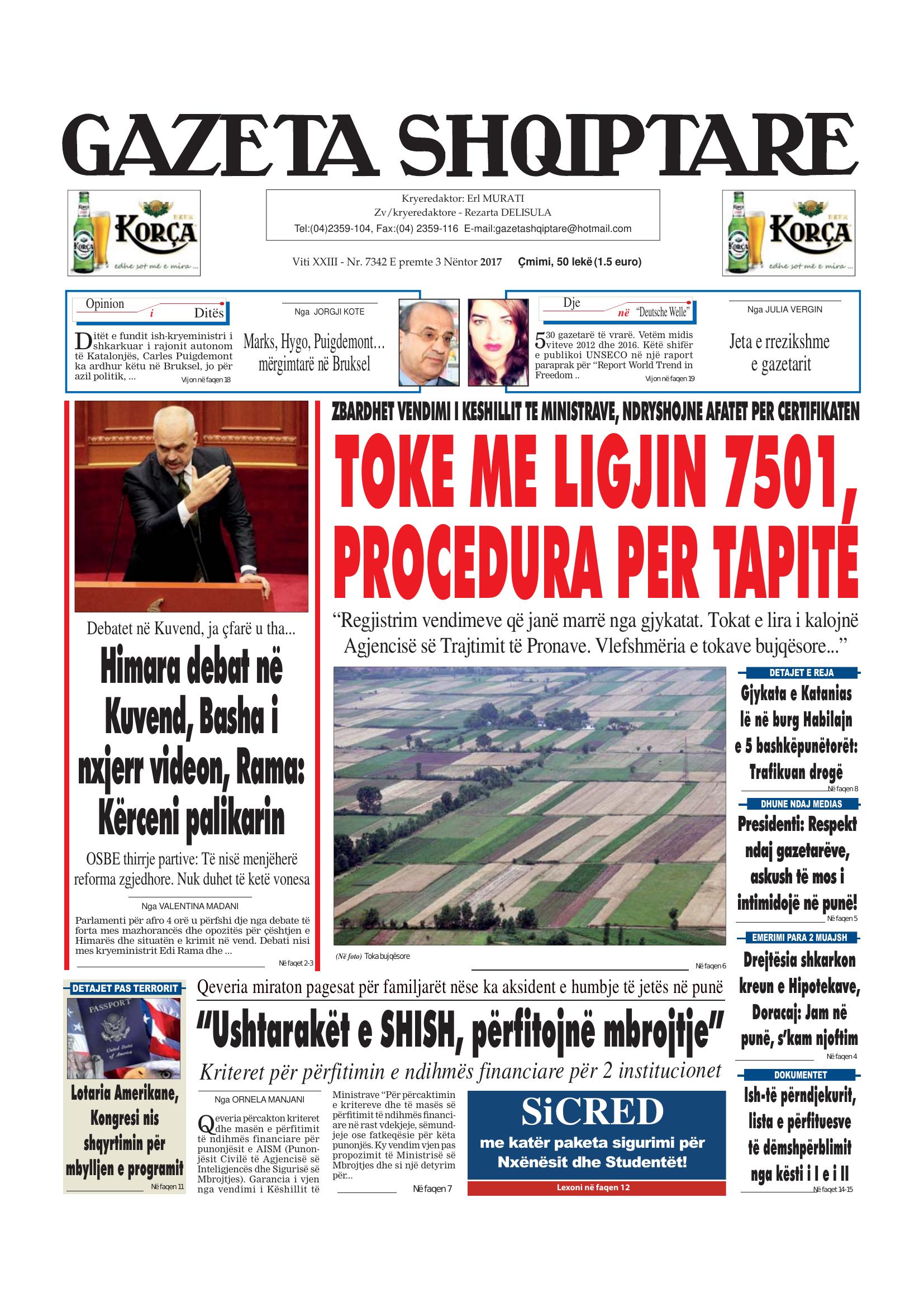 Gazeta Shqiptare 2017-11-03
