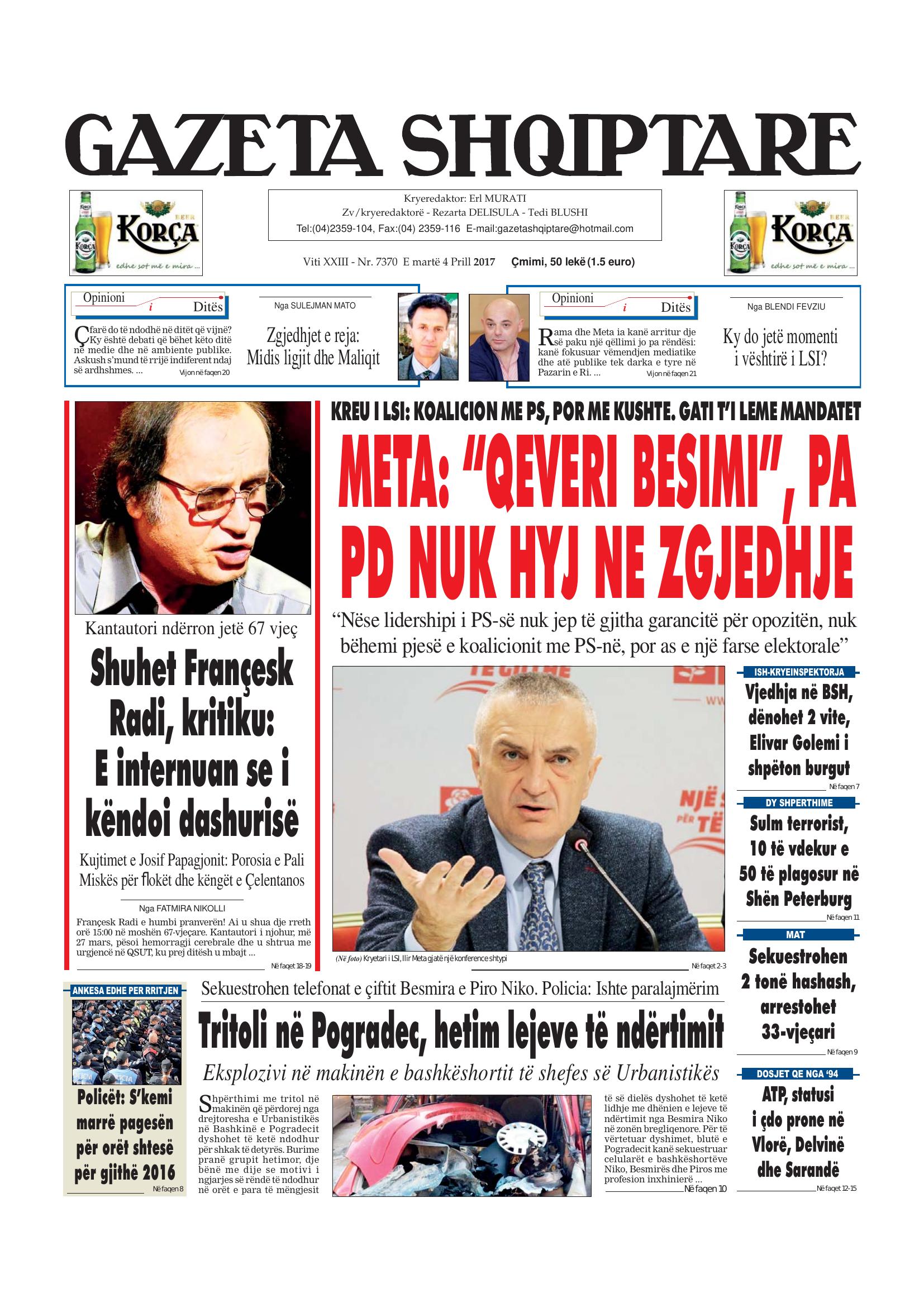 Gazeta Shqiptare 2017-04-04