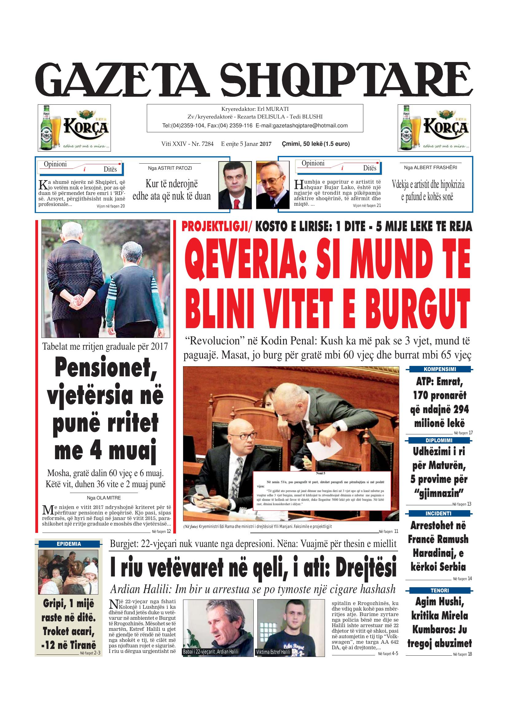 Gazeta Shqiptare 2017-01-05