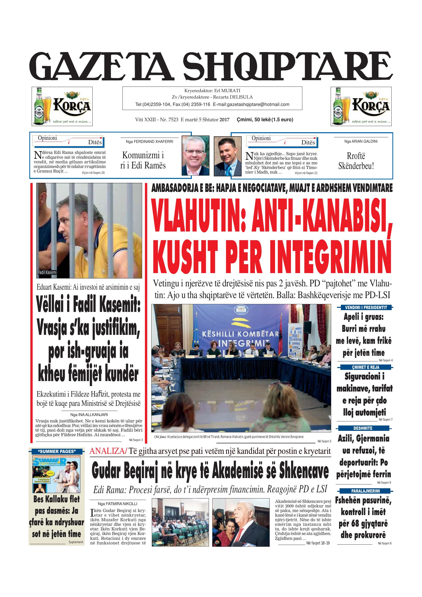 Gazeta Shqiptare 2017-09-05