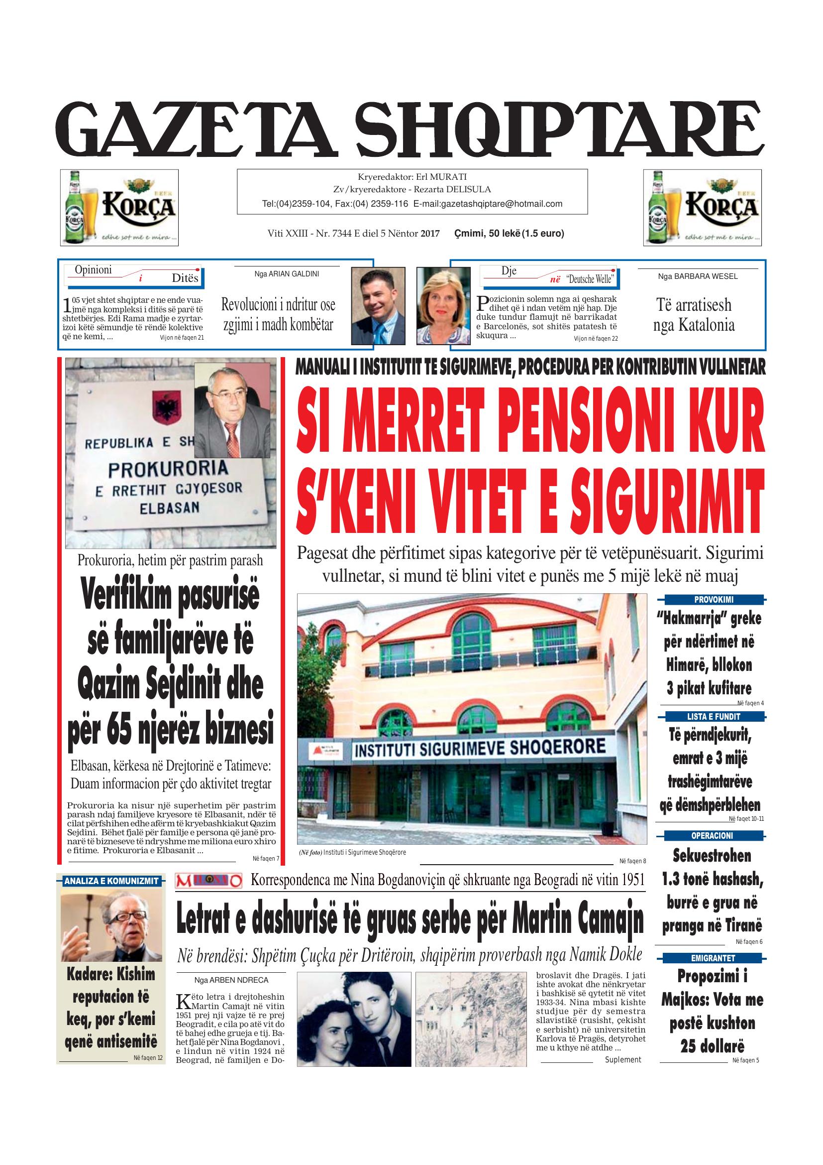 Gazeta Shqiptare 2017-11-05