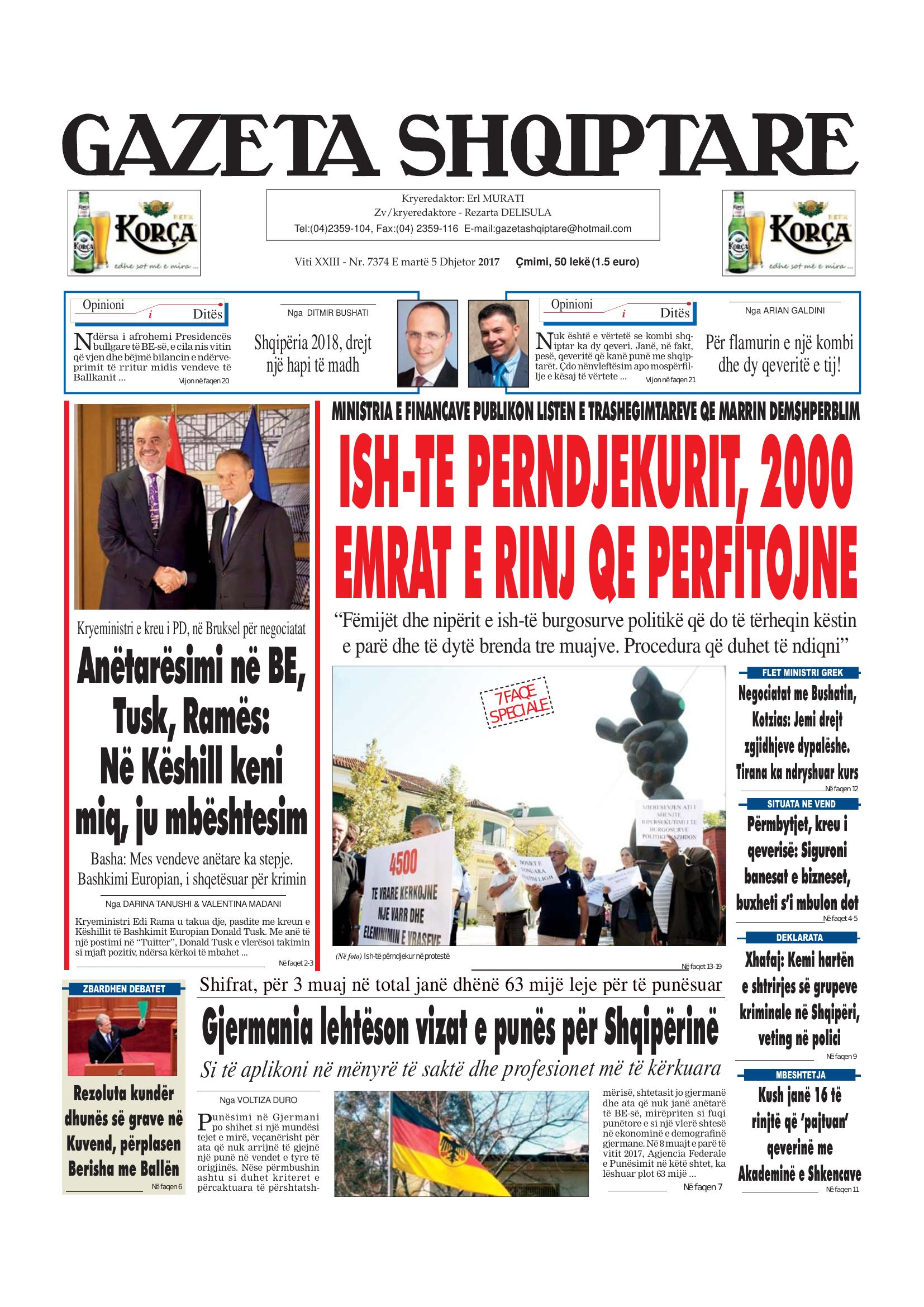 Gazeta Shqiptare 2017-12-05