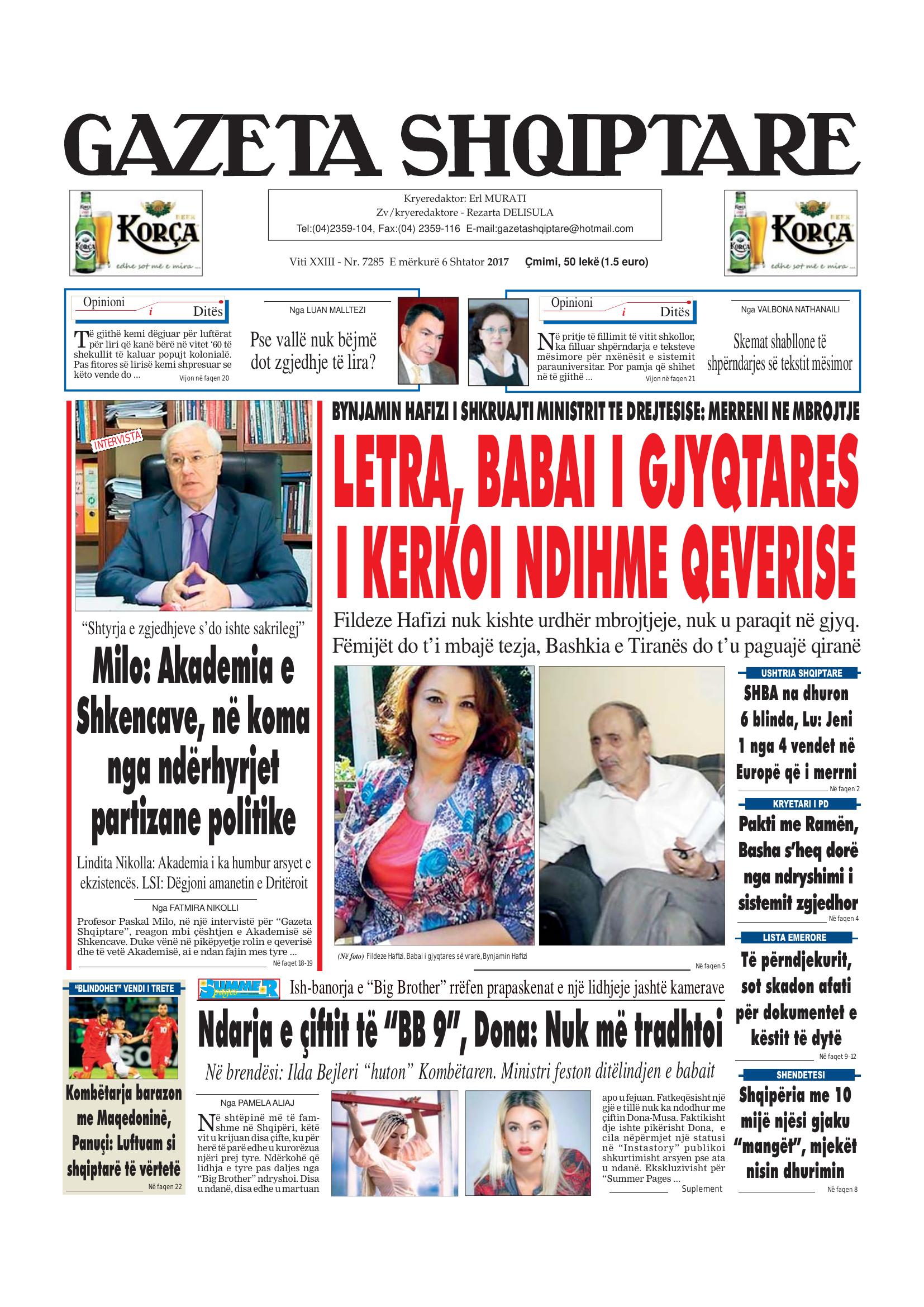 Gazeta Shqiptare 2017-09-06