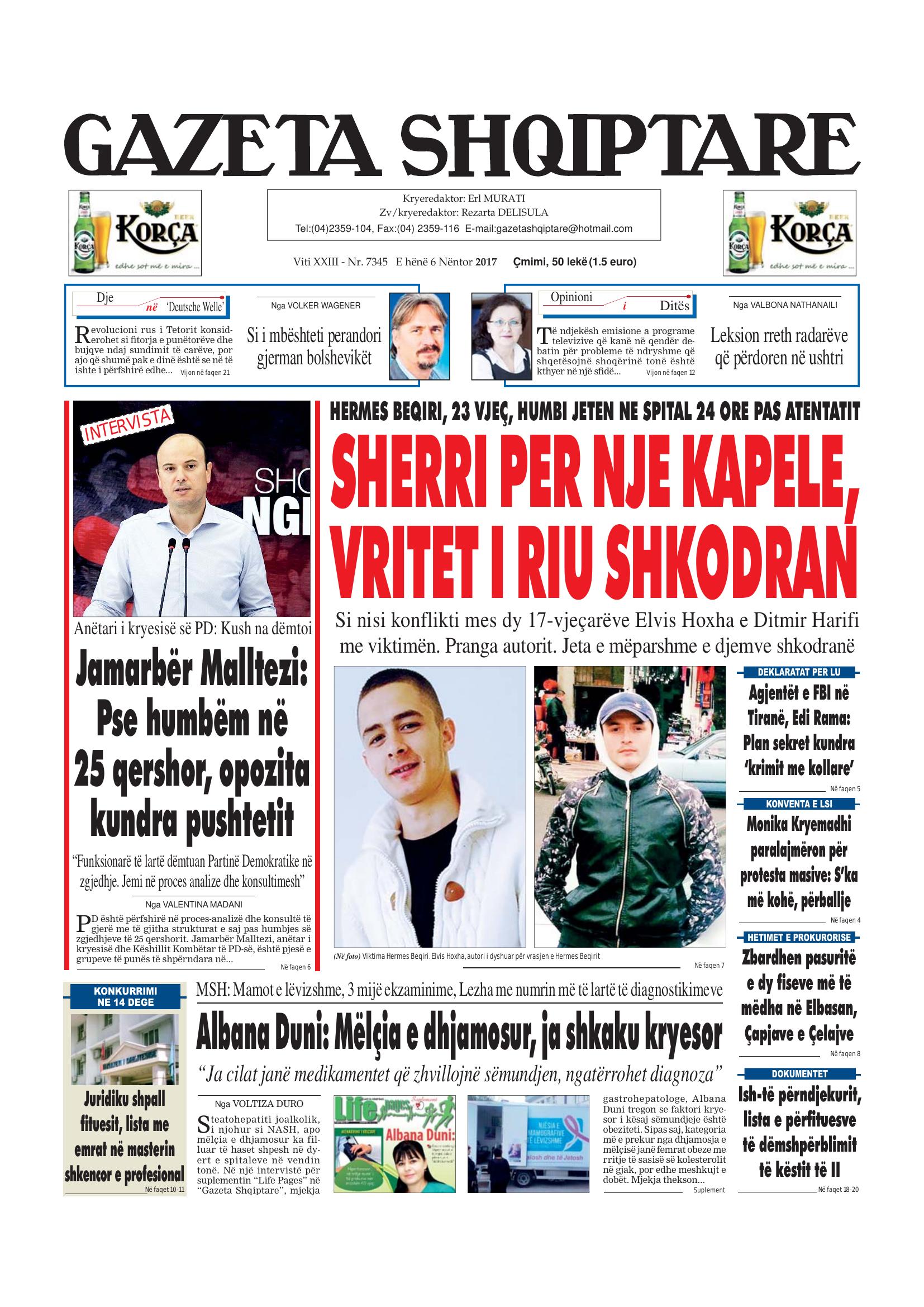 Gazeta Shqiptare 2017-11-06