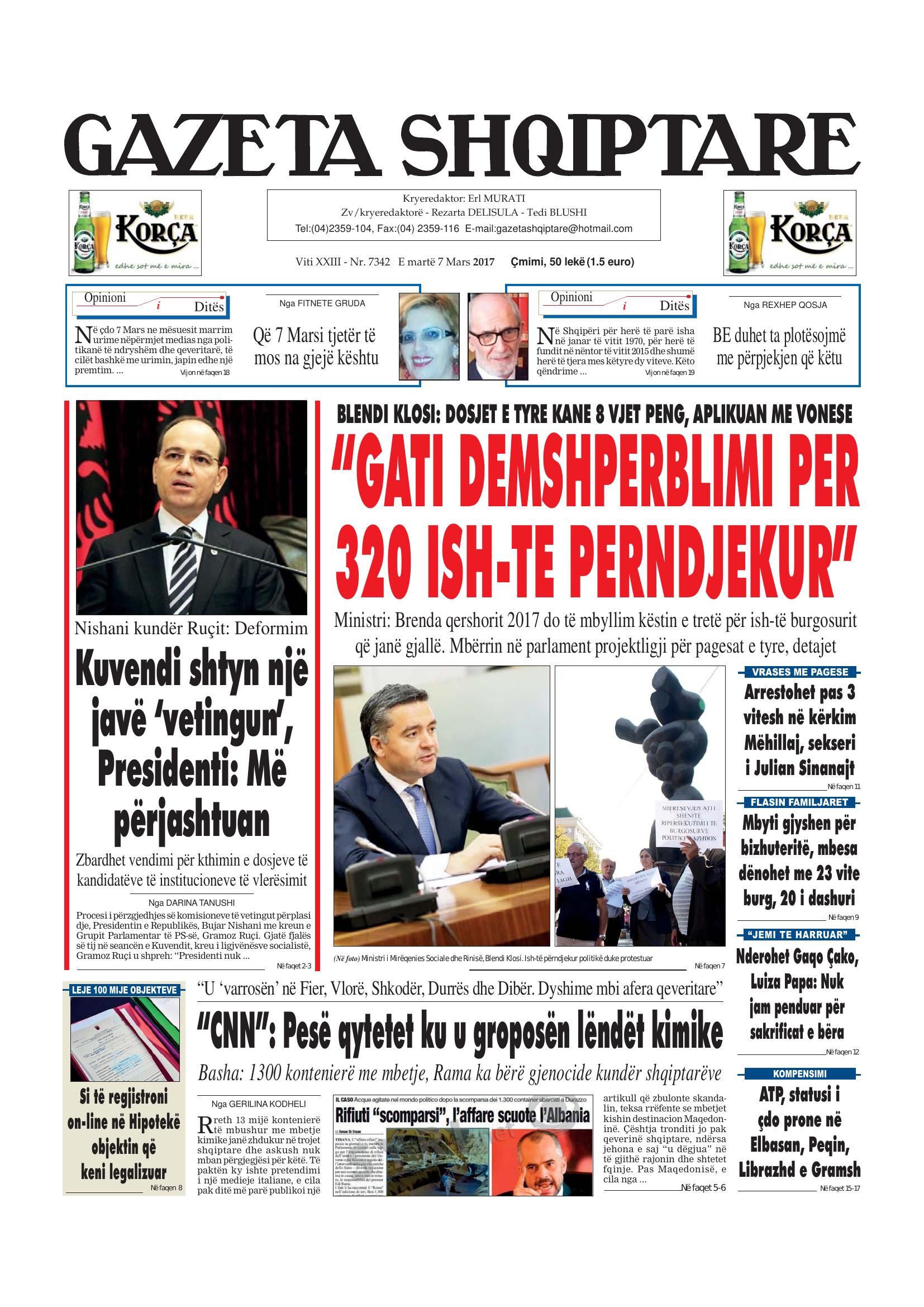 Gazeta Shqiptare 2017-03-07