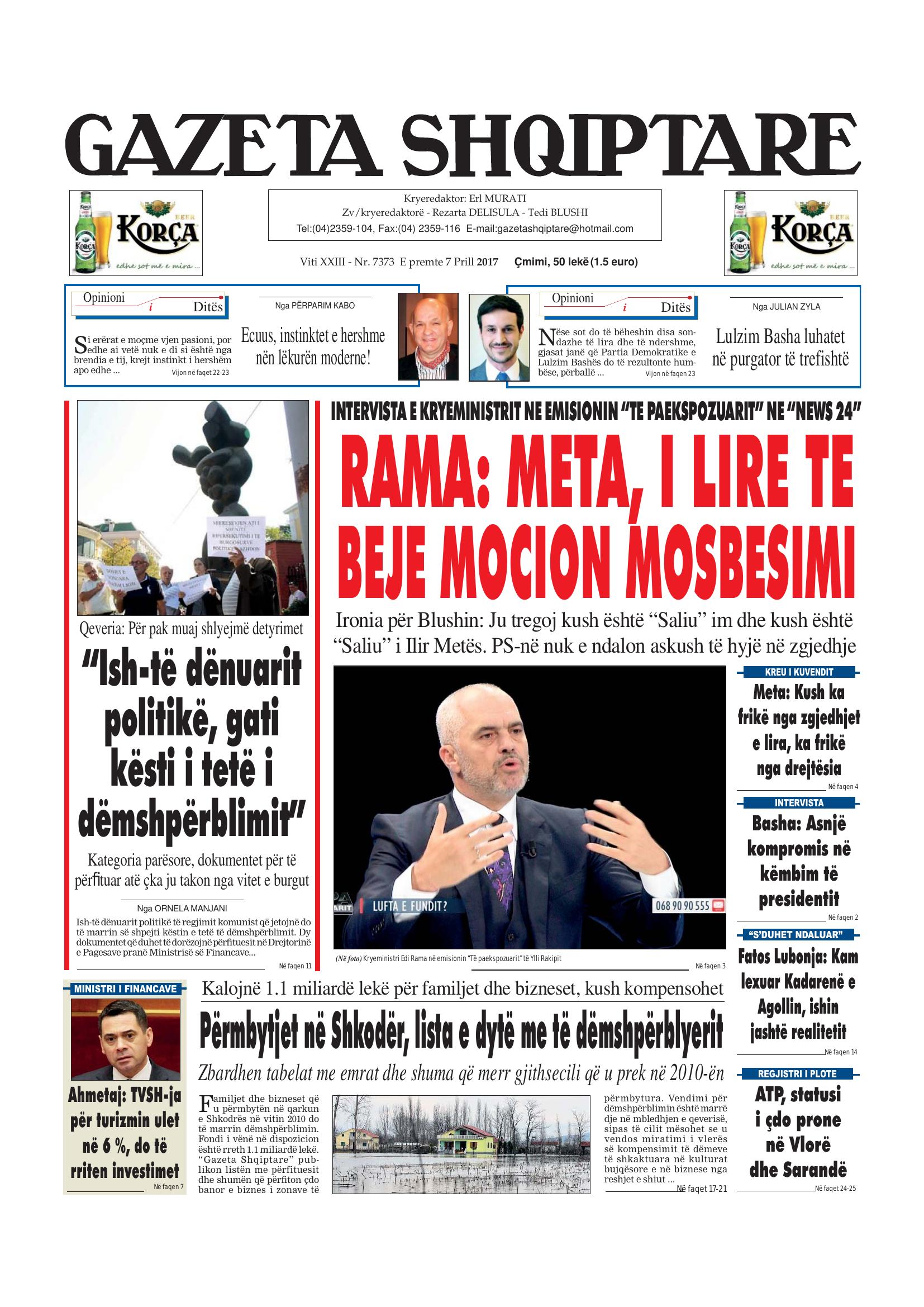 Gazeta Shqiptare 2017-04-07