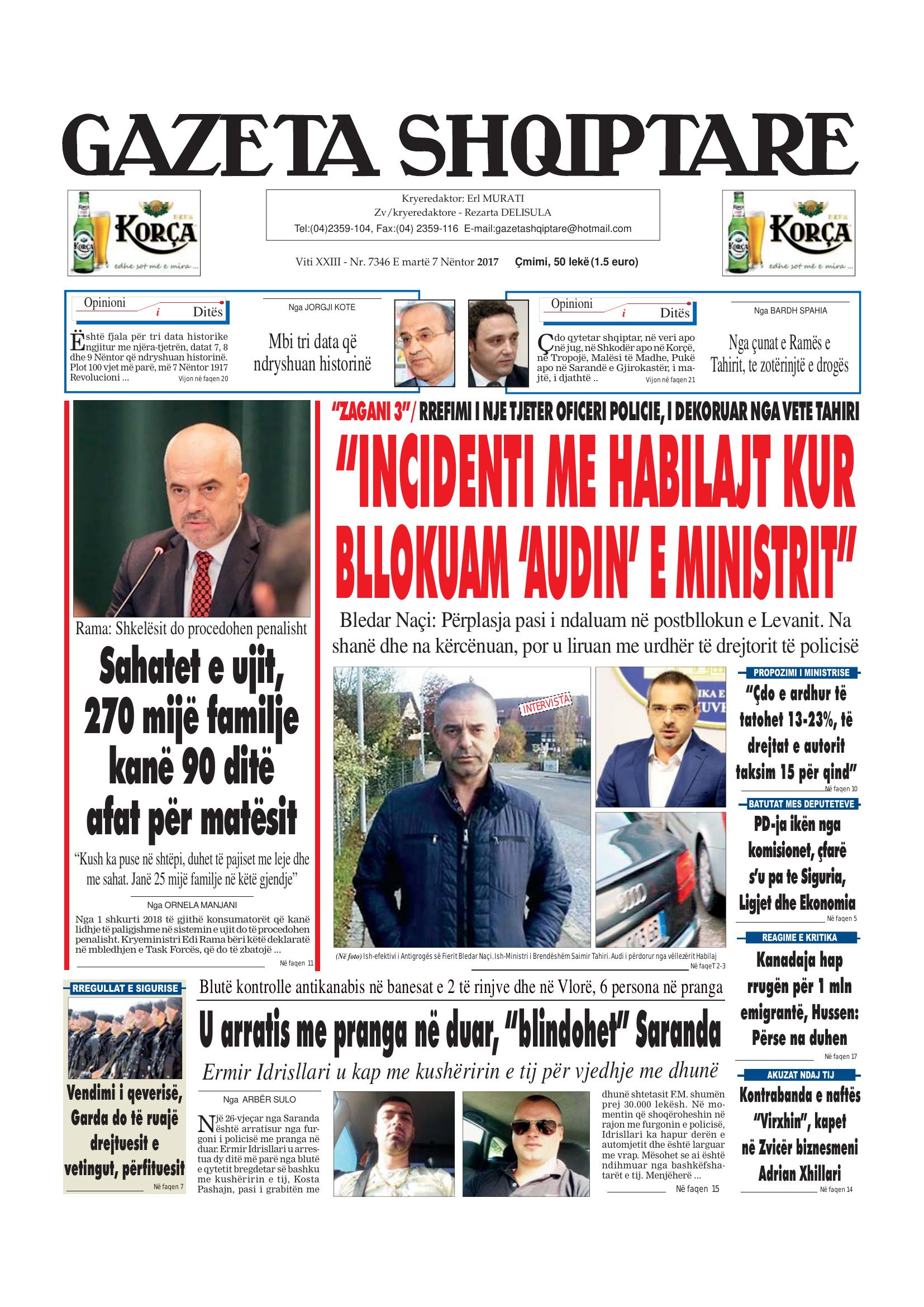 Gazeta Shqiptare 2017-11-07