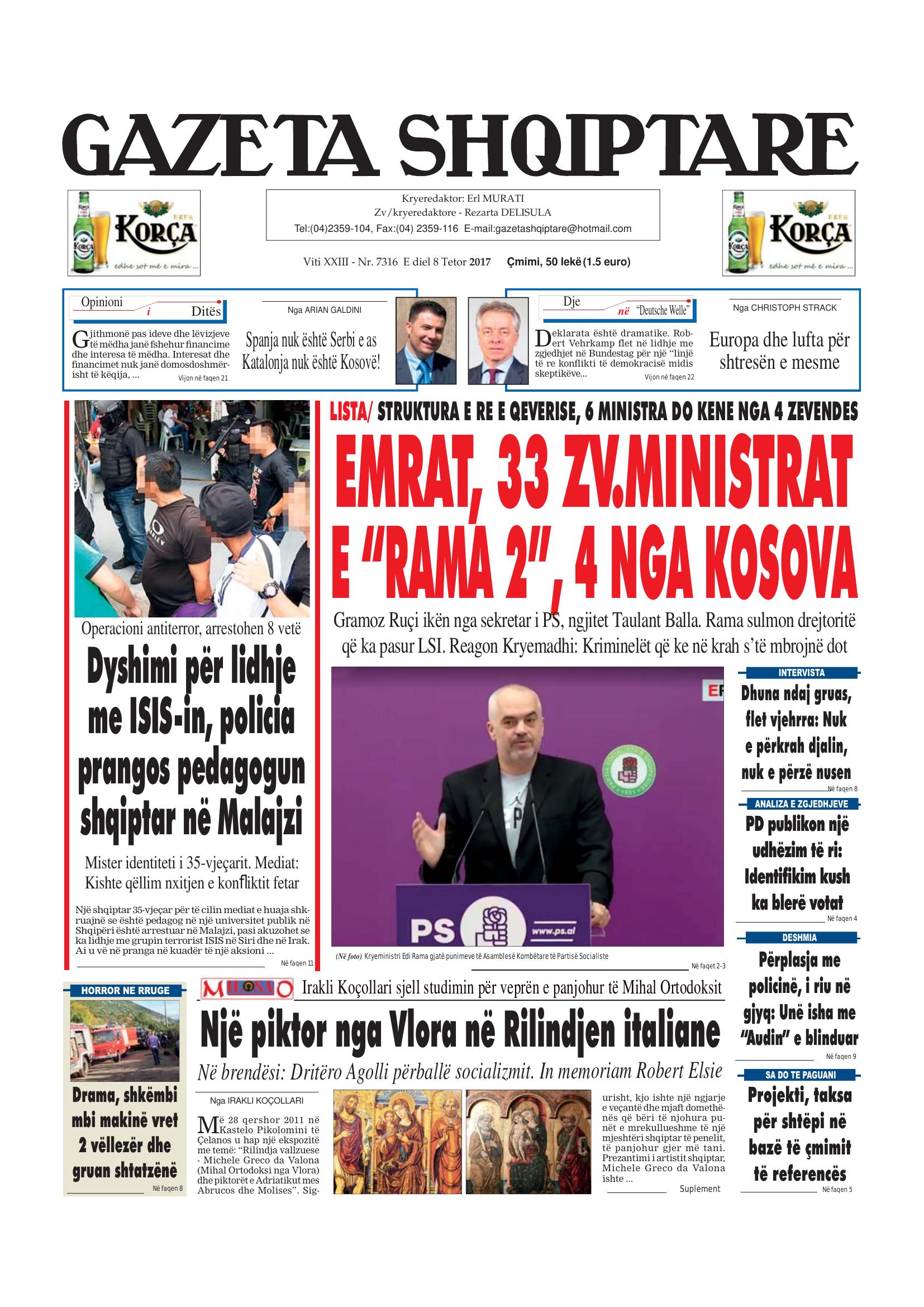 Gazeta Shqiptare 2017-10-08
