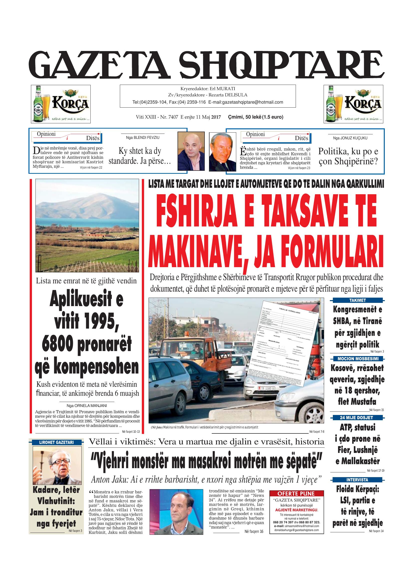 Gazeta Shqiptare 2017-05-11