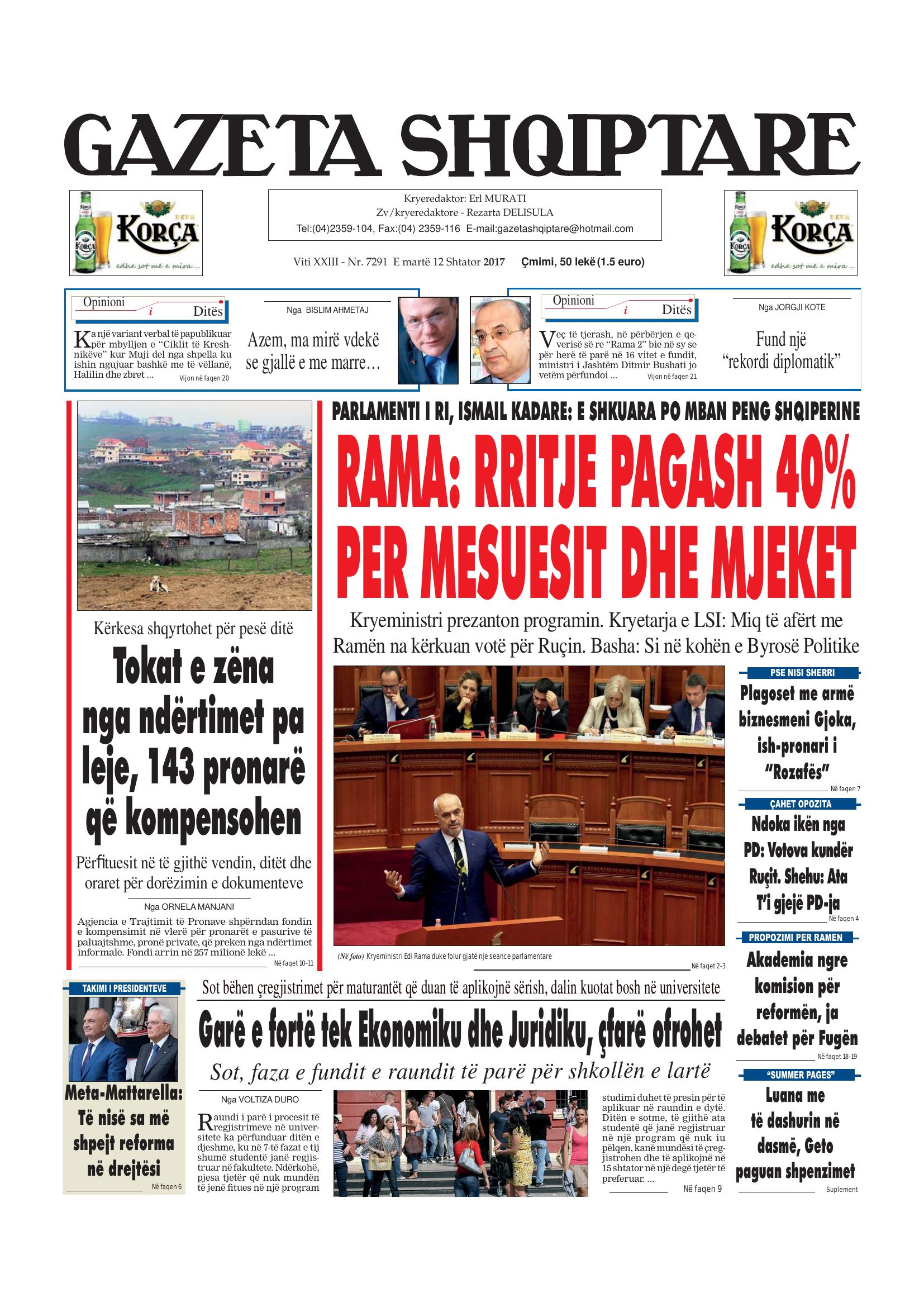 Gazeta Shqiptare 2017-09-12