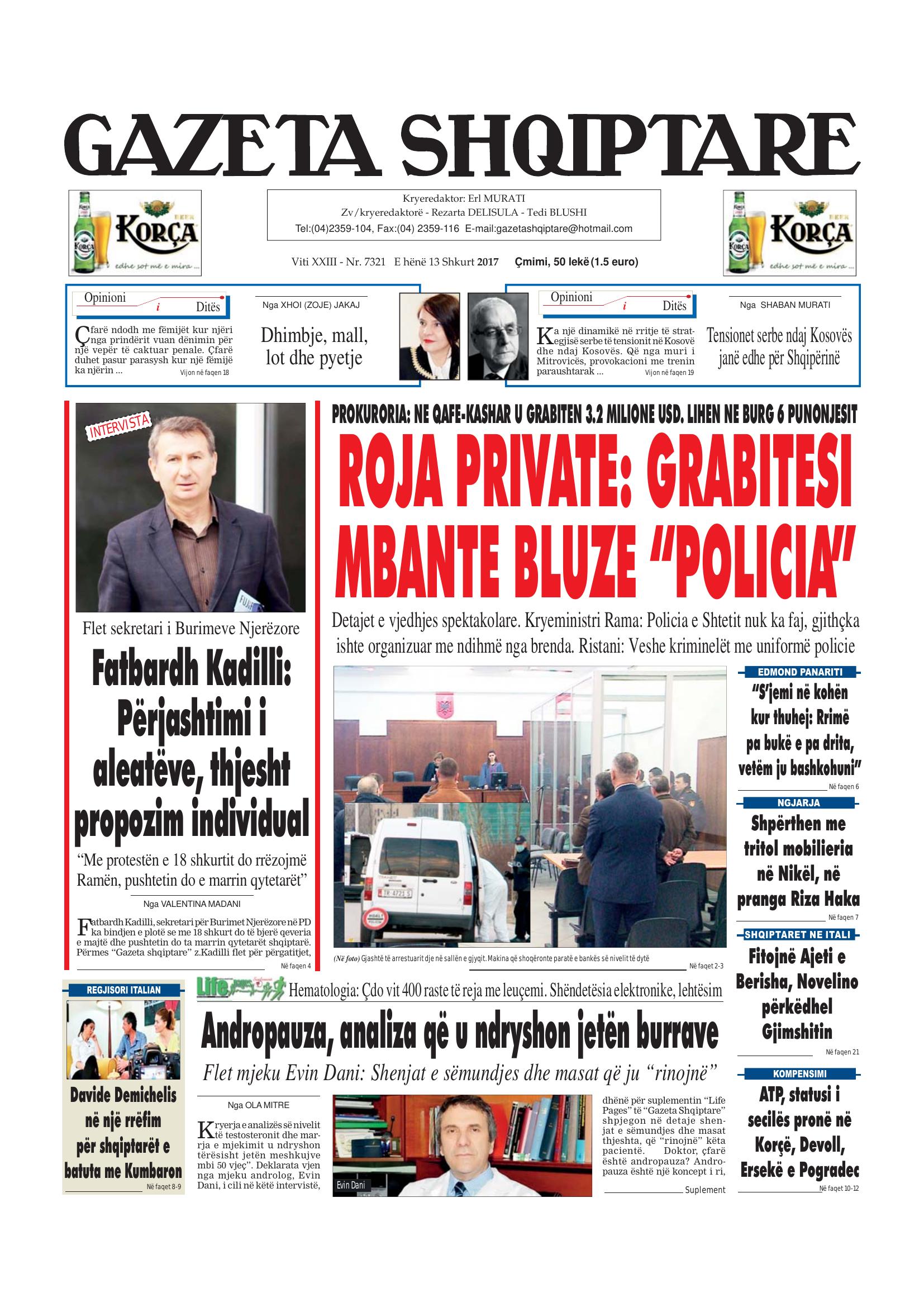 Gazeta Shqiptare 2017-02-13