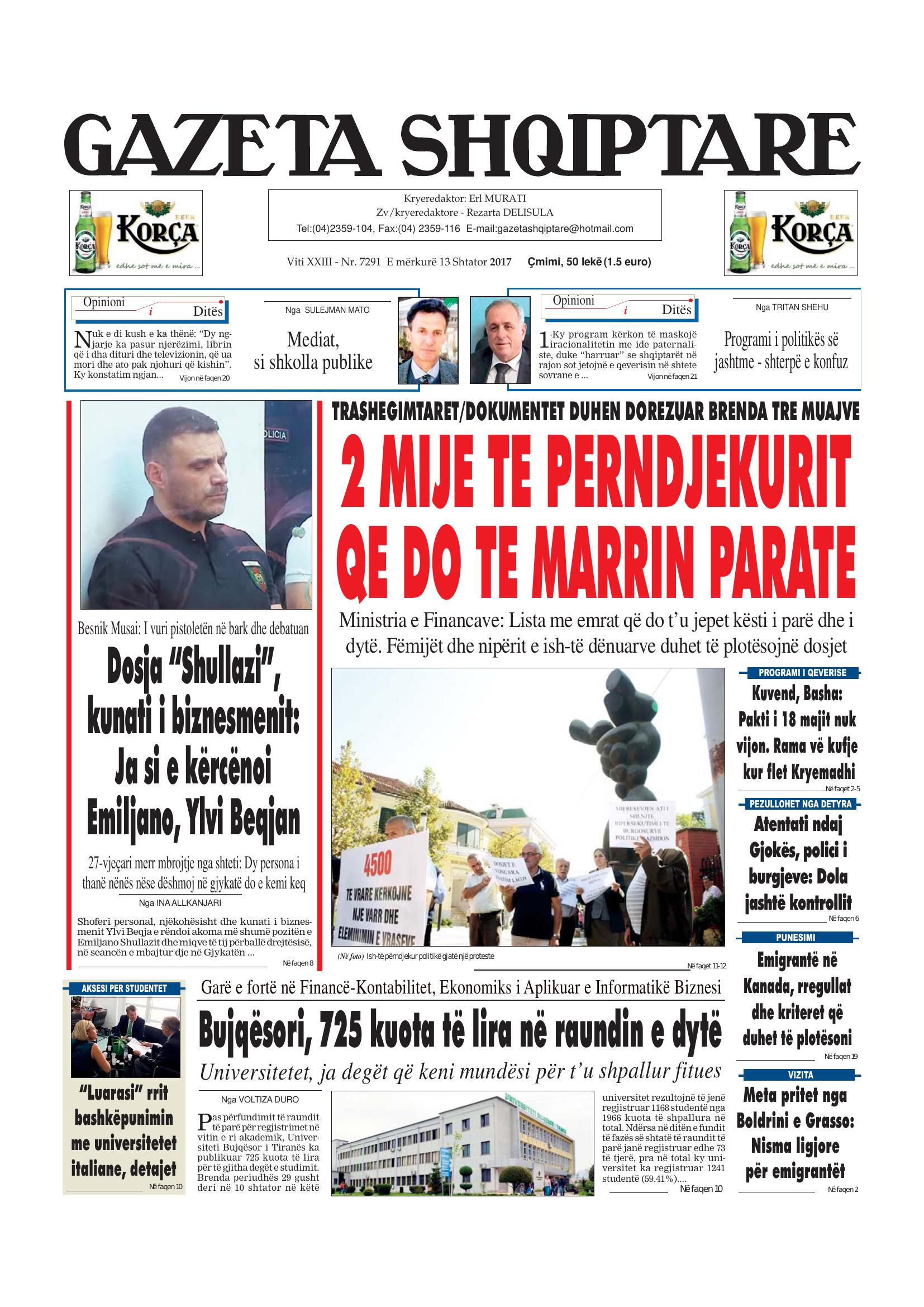 Gazeta Shqiptare 2017-09-13