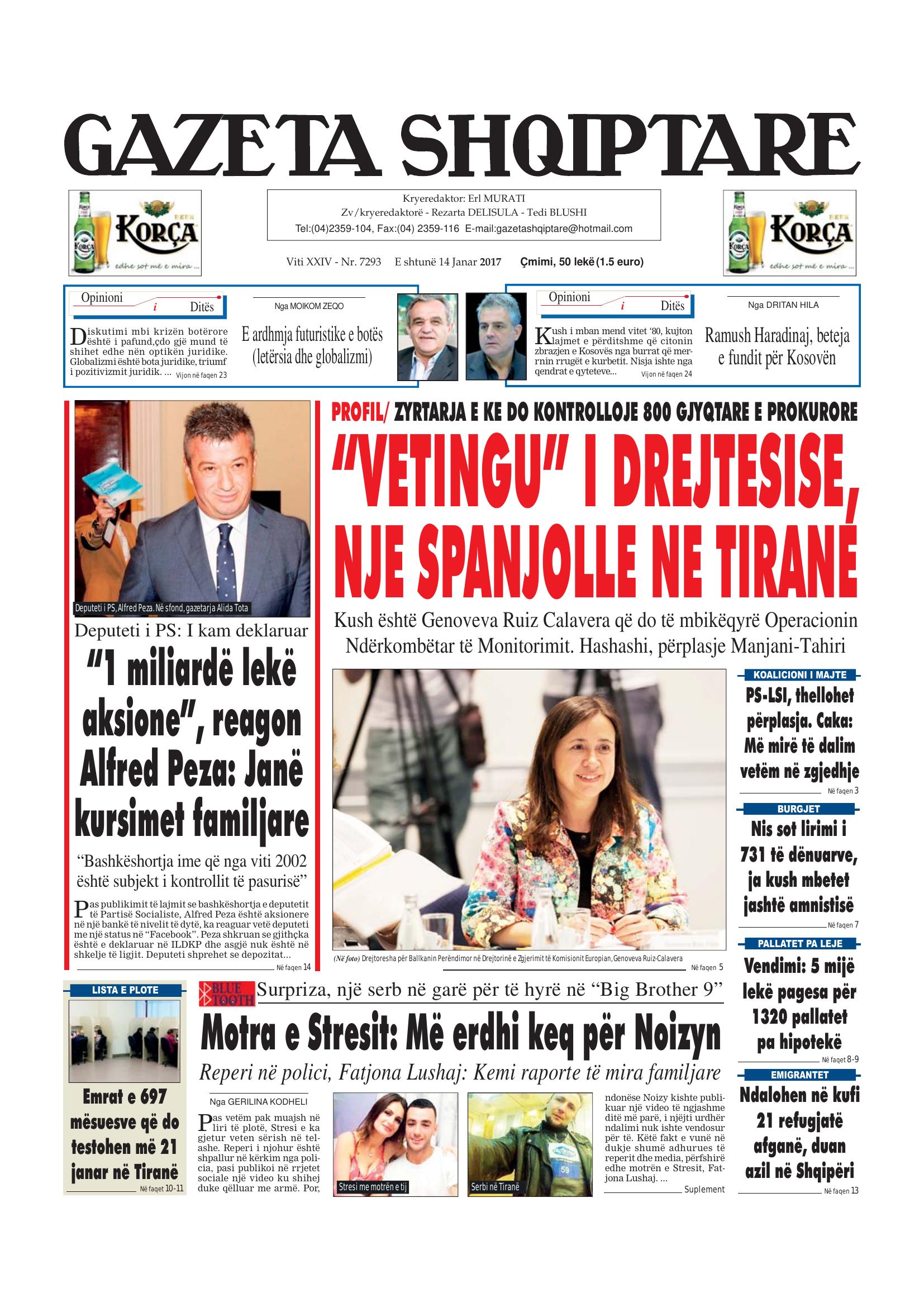 Gazeta Shqiptare 2017-01-14