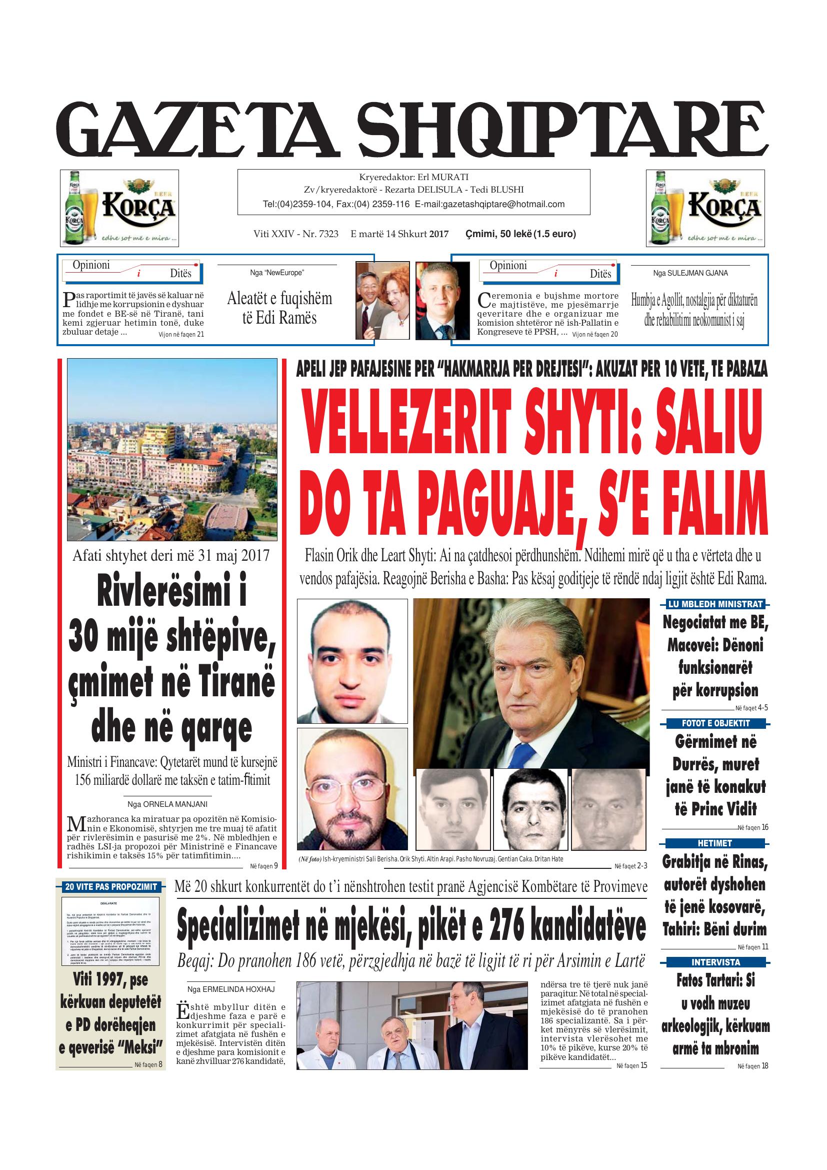 Gazeta Shqiptare 2017-02-14