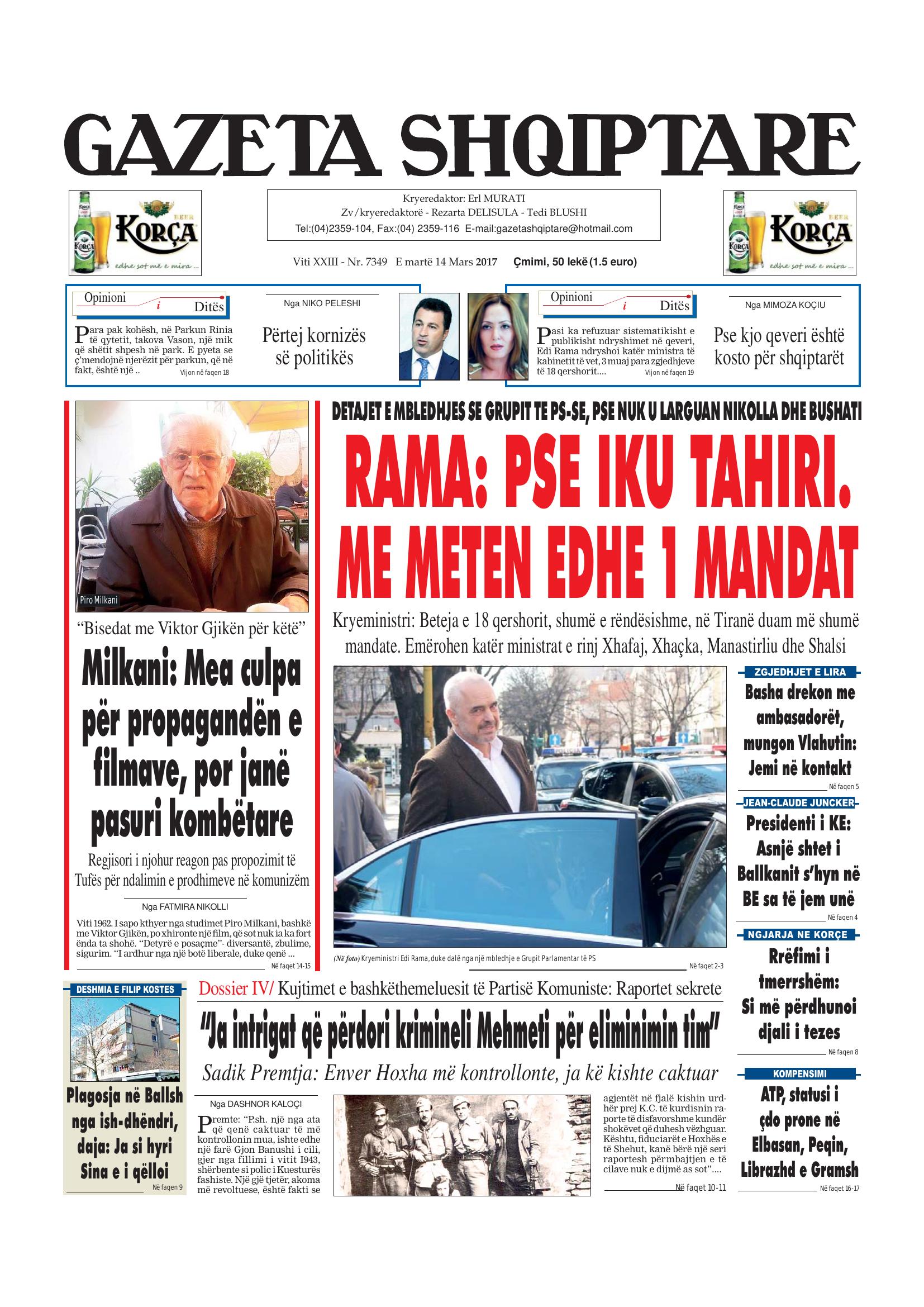 Gazeta Shqiptare 2017-03-14