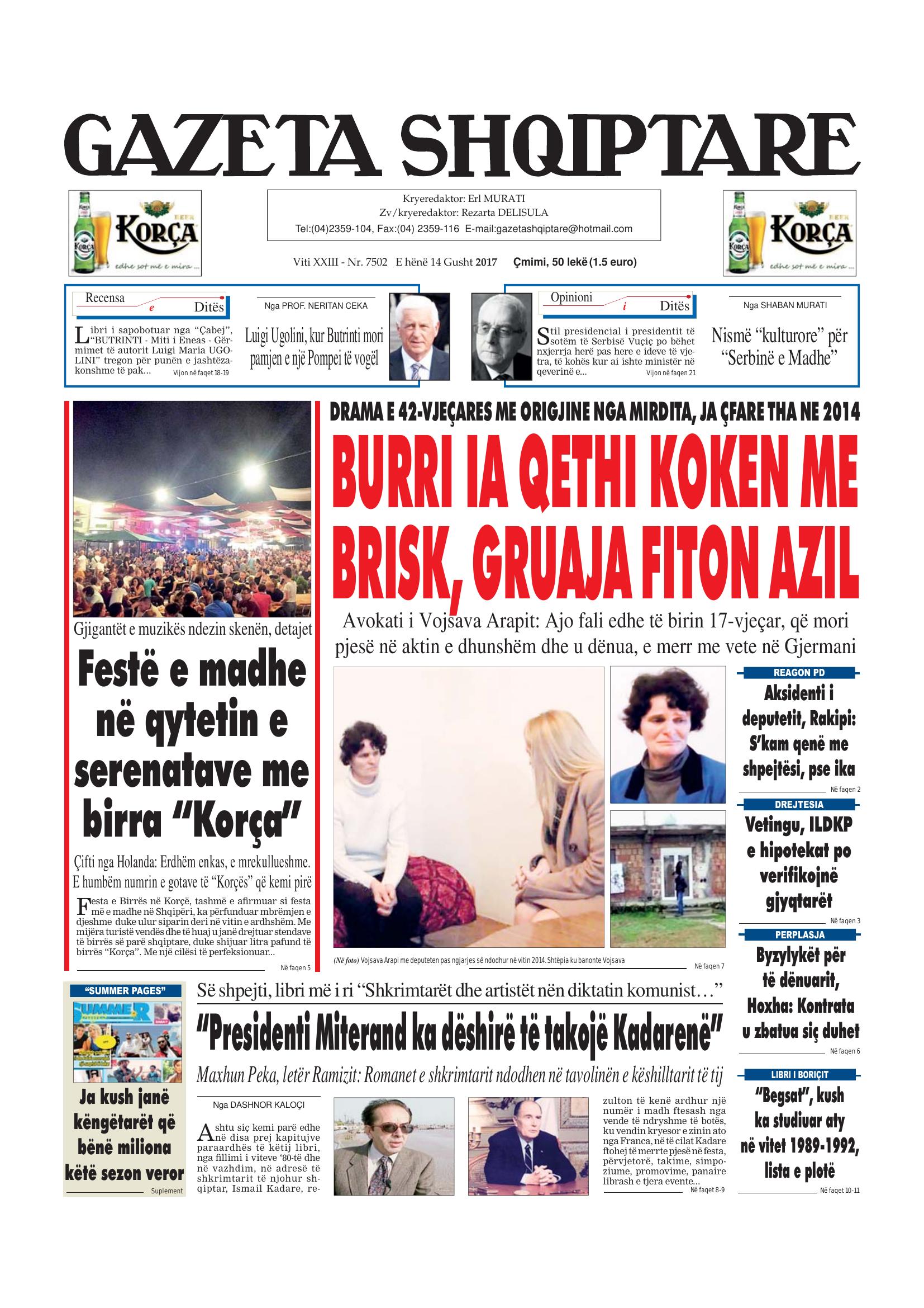 Gazeta Shqiptare 2017-08-14