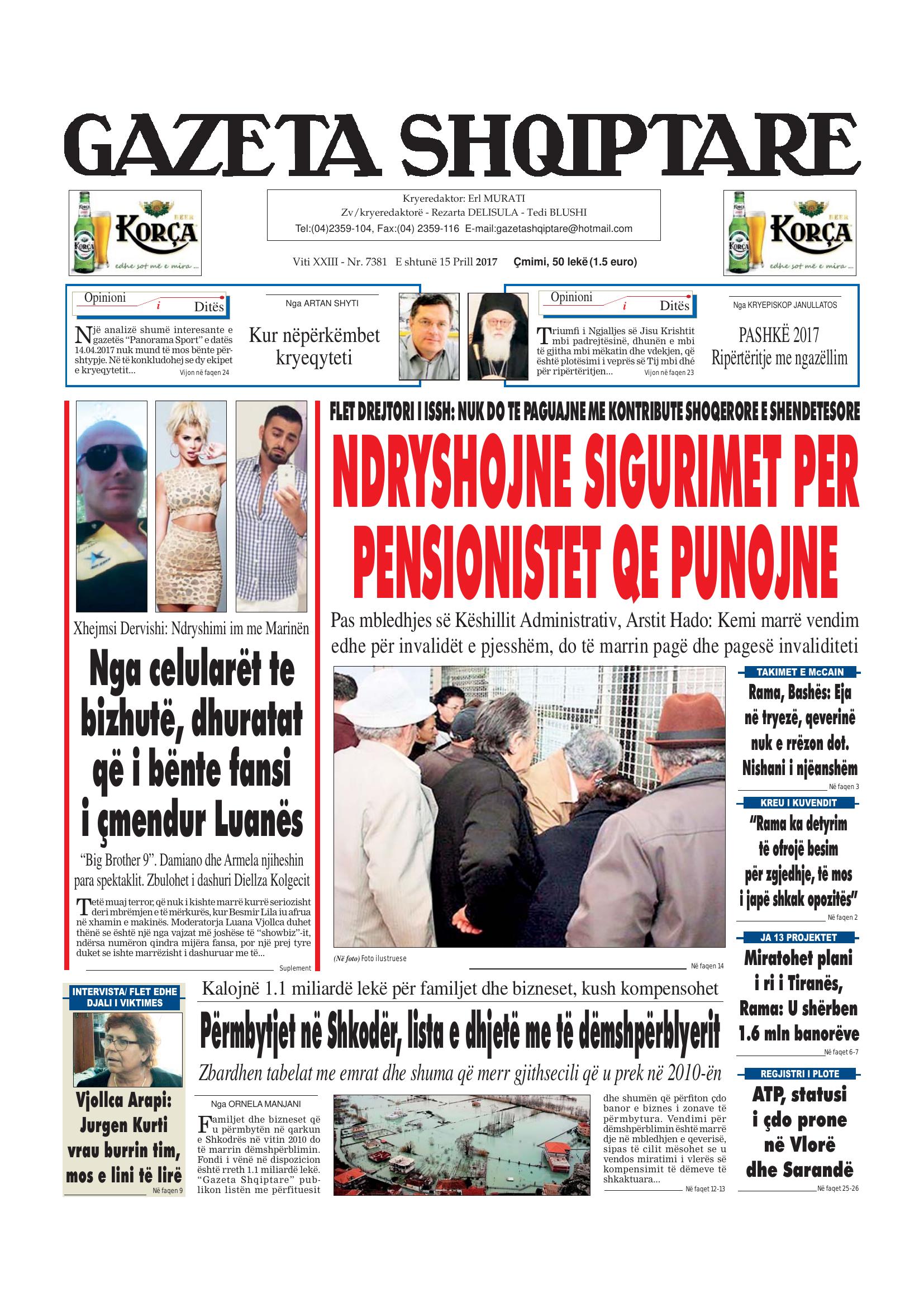 Gazeta Shqiptare 2017-04-15