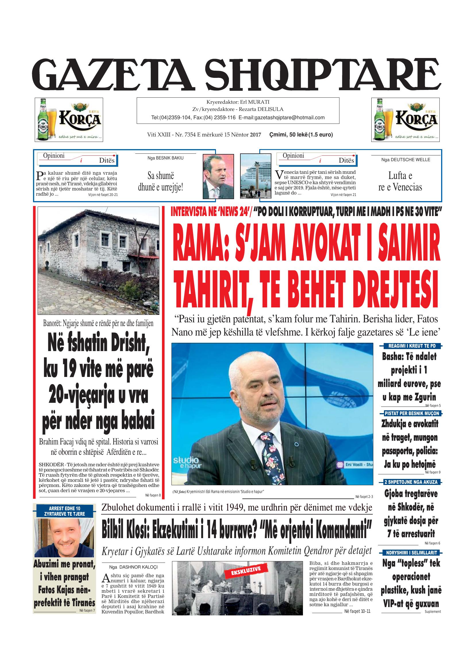 Gazeta Shqiptare 2017-11-15