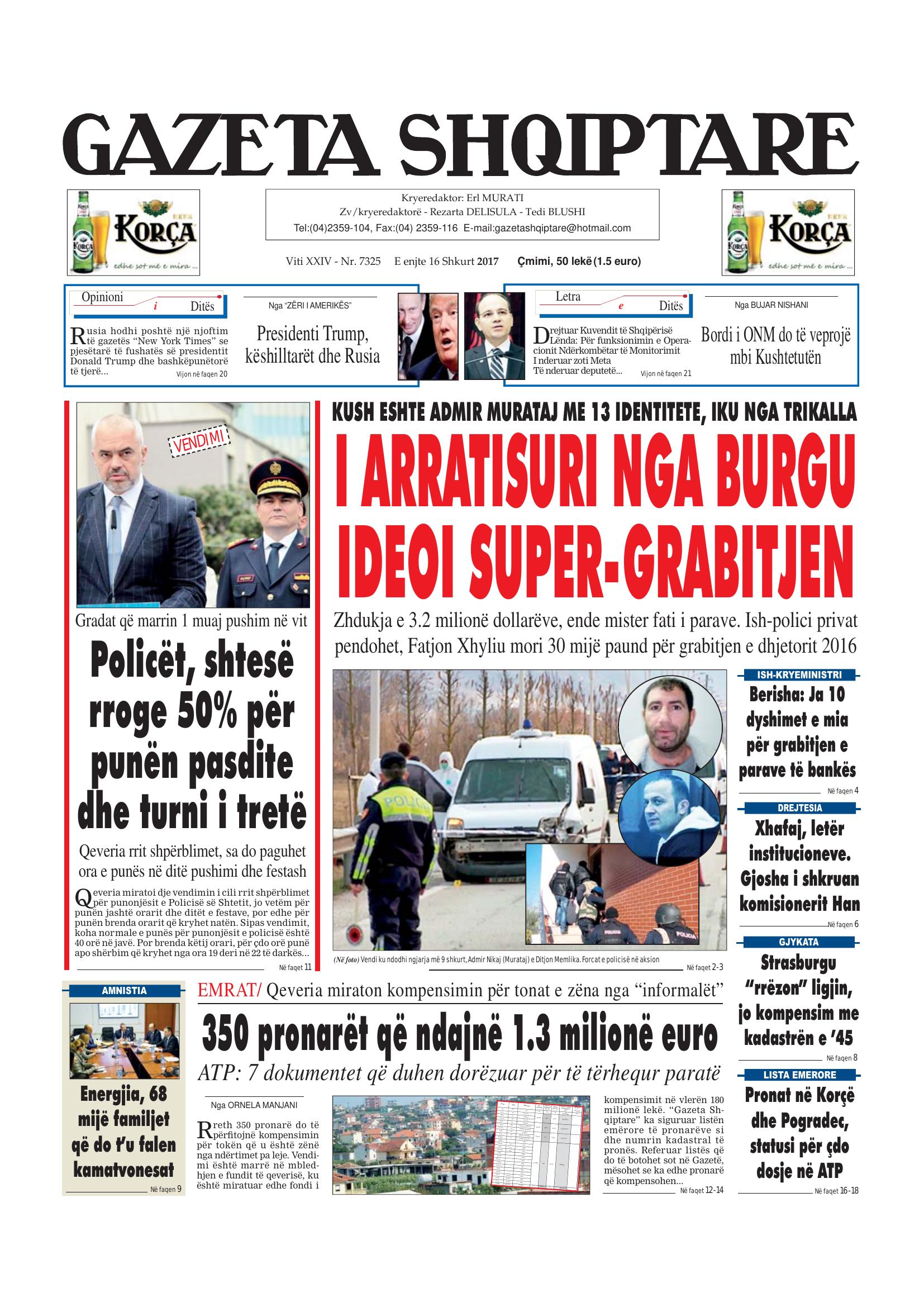 Gazeta Shqiptare 2017-02-16