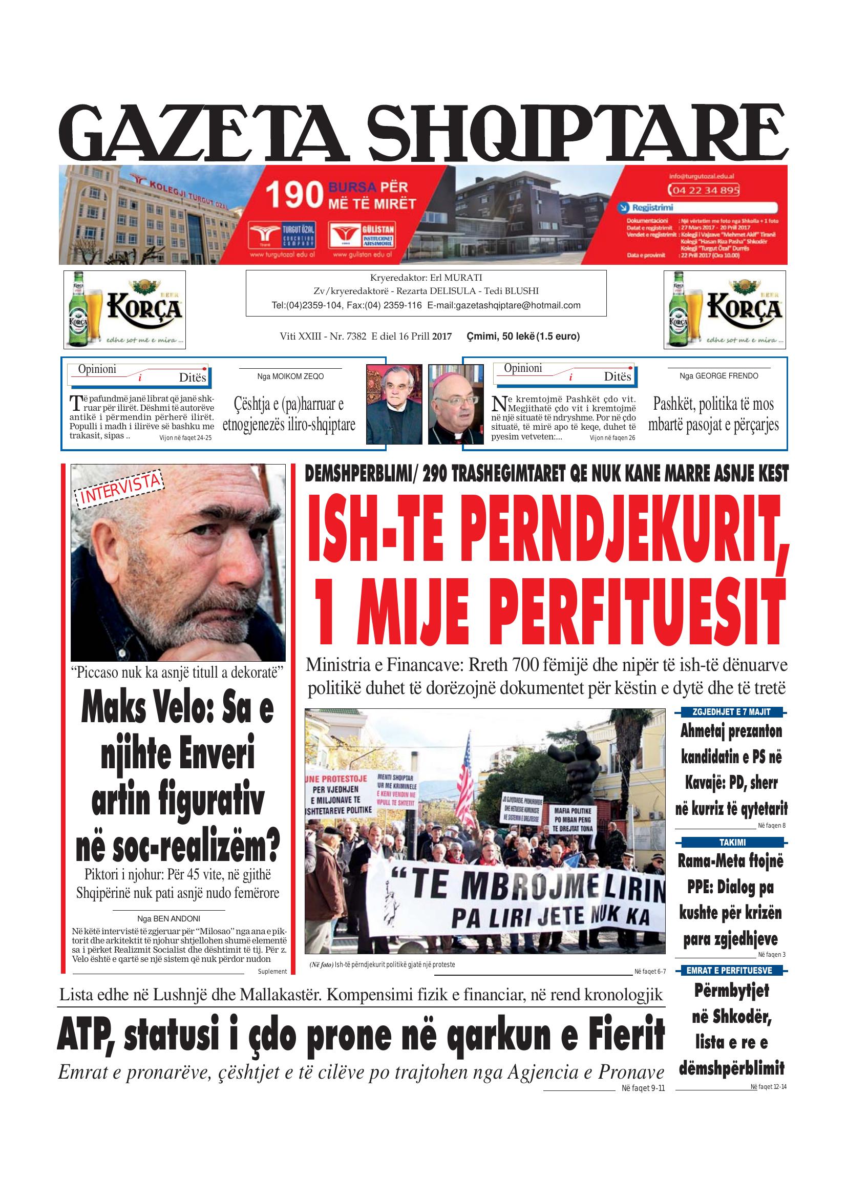 Gazeta Shqiptare 2017-04-16