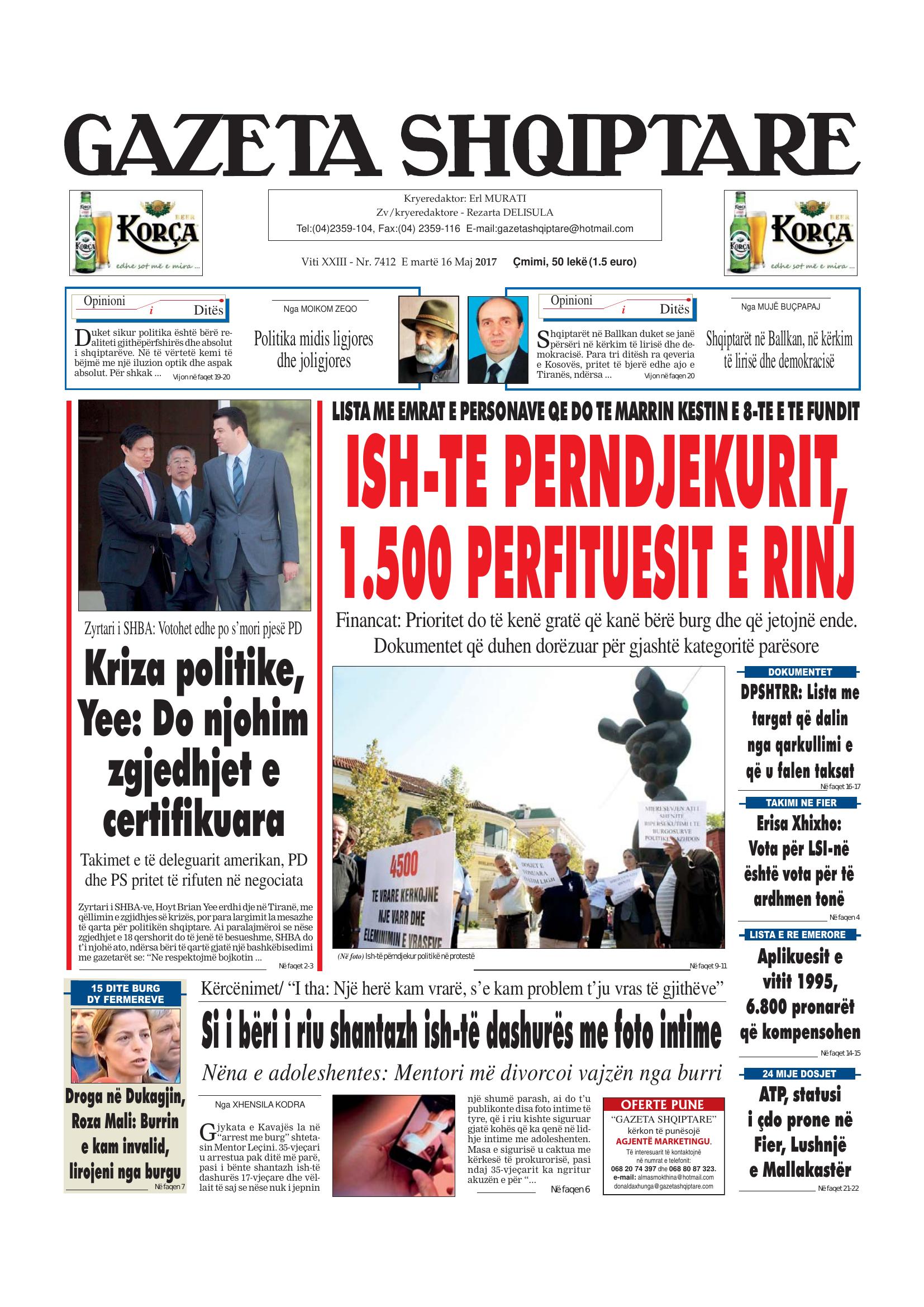 Gazeta Shqiptare 2017-05-16