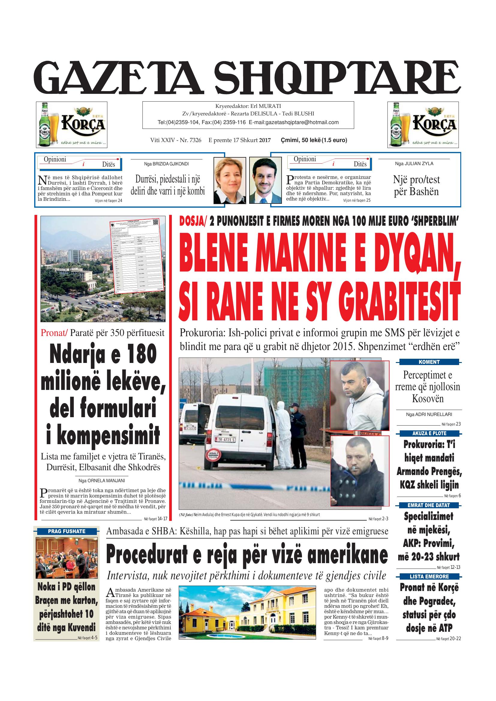 Gazeta Shqiptare 2017-02-17