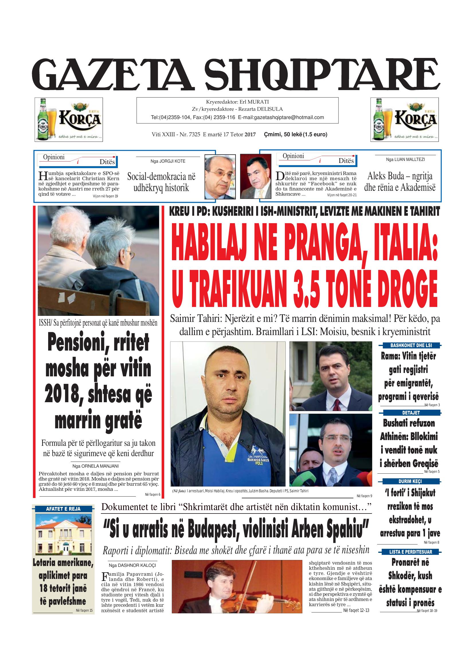 Gazeta Shqiptare 2017-10-17