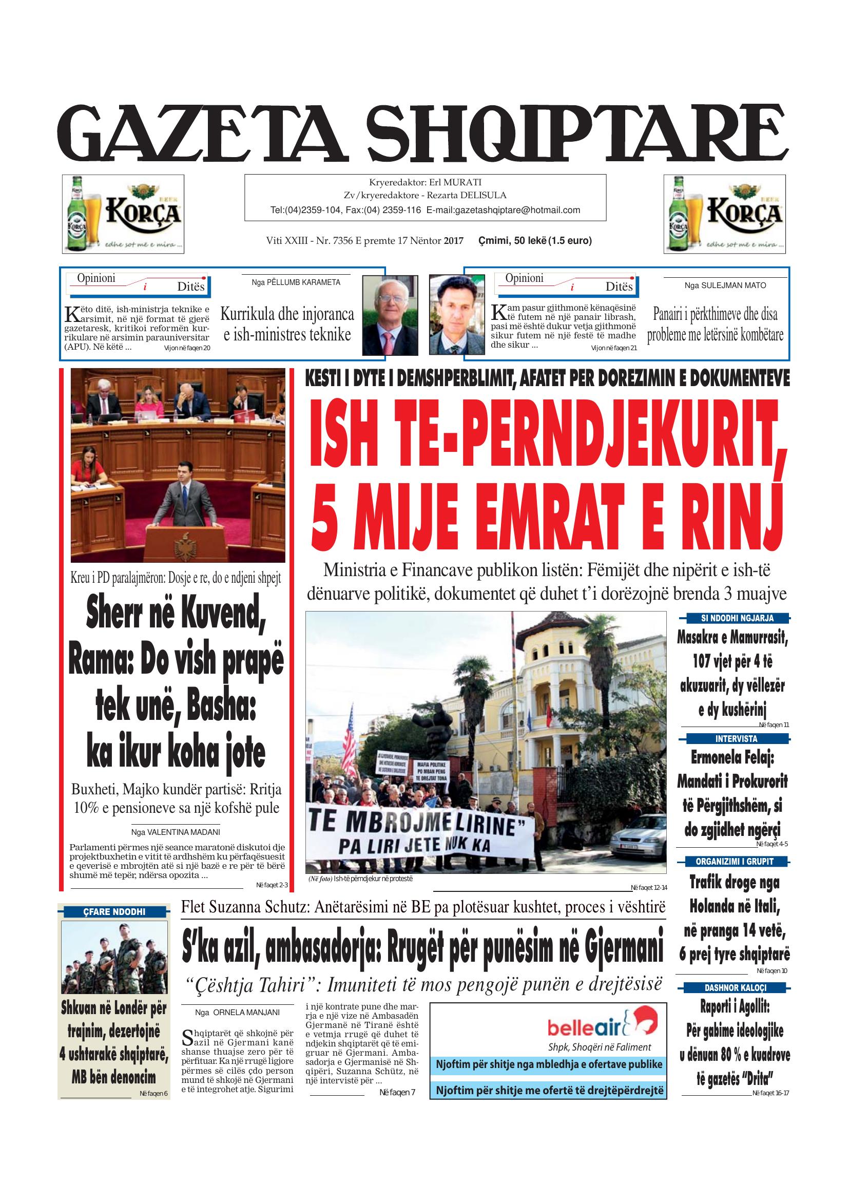 Gazeta Shqiptare 2017-11-17