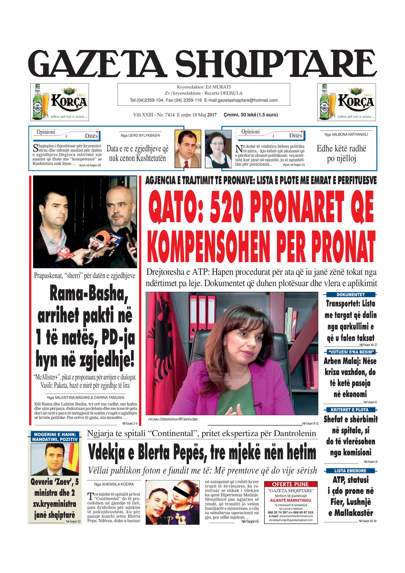 Gazeta Shqiptare 2017-05-18