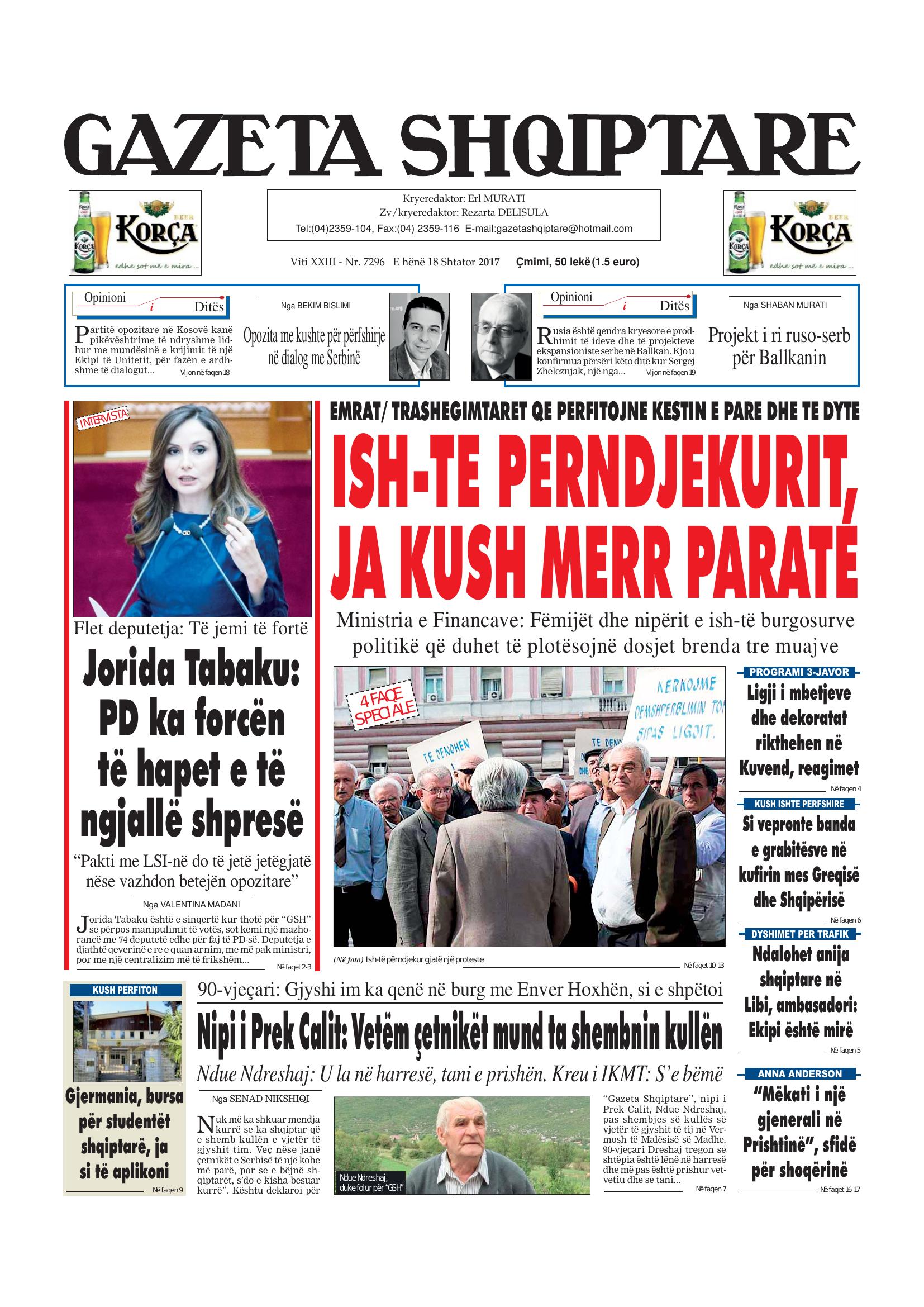 Gazeta Shqiptare 2017-09-18