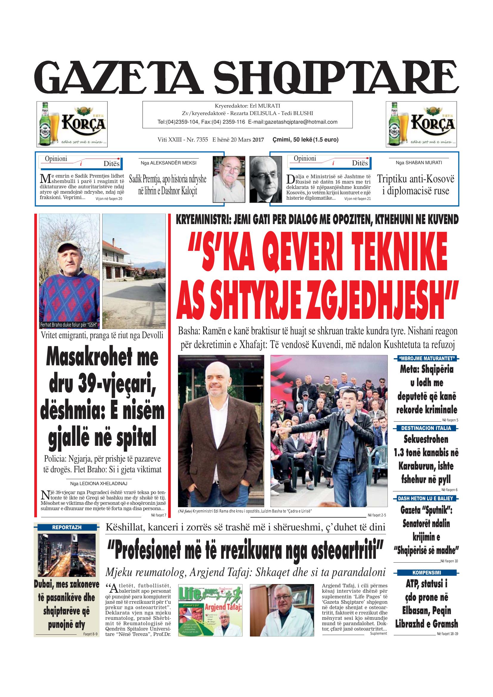 Gazeta Shqiptare 2017-03-20