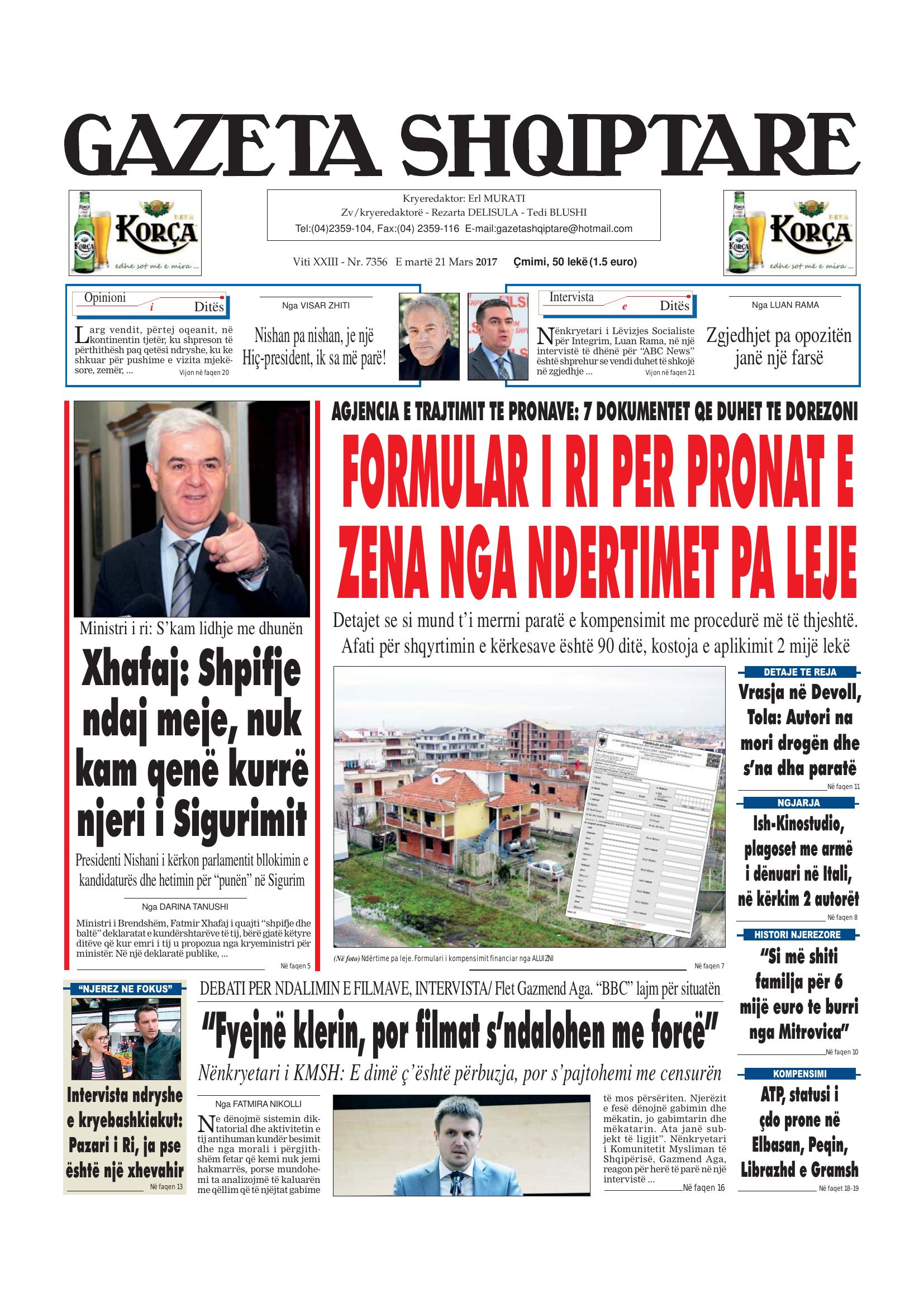 Gazeta Shqiptare 2017-03-21