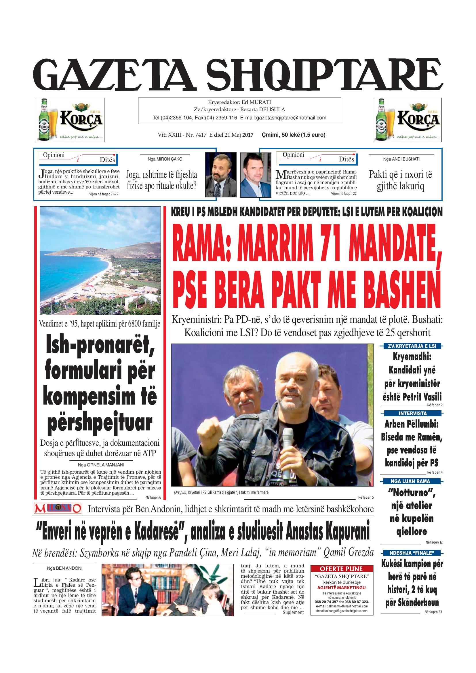 Gazeta Shqiptare 2017-05-21
