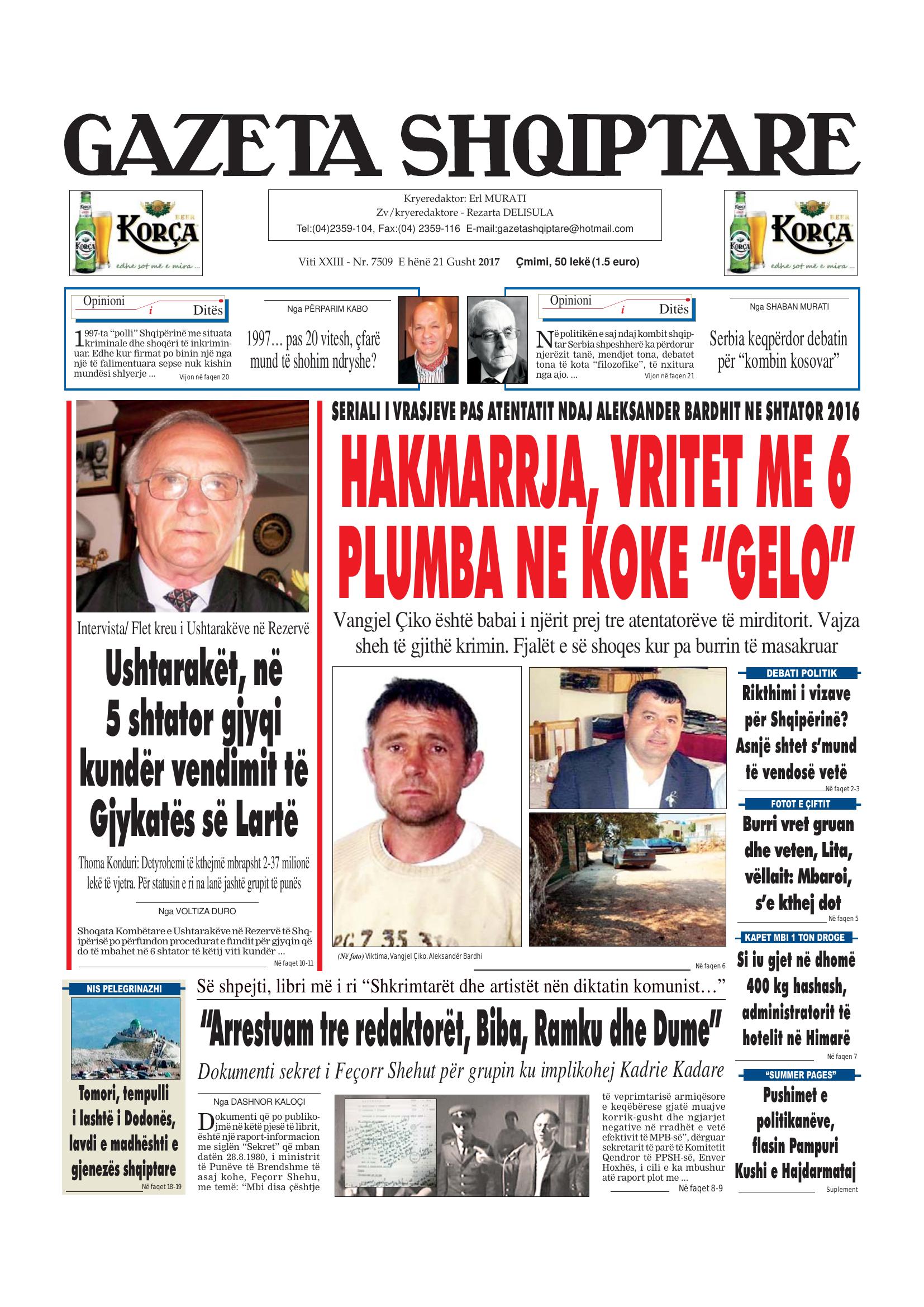 Gazeta Shqiptare 2017-08-21