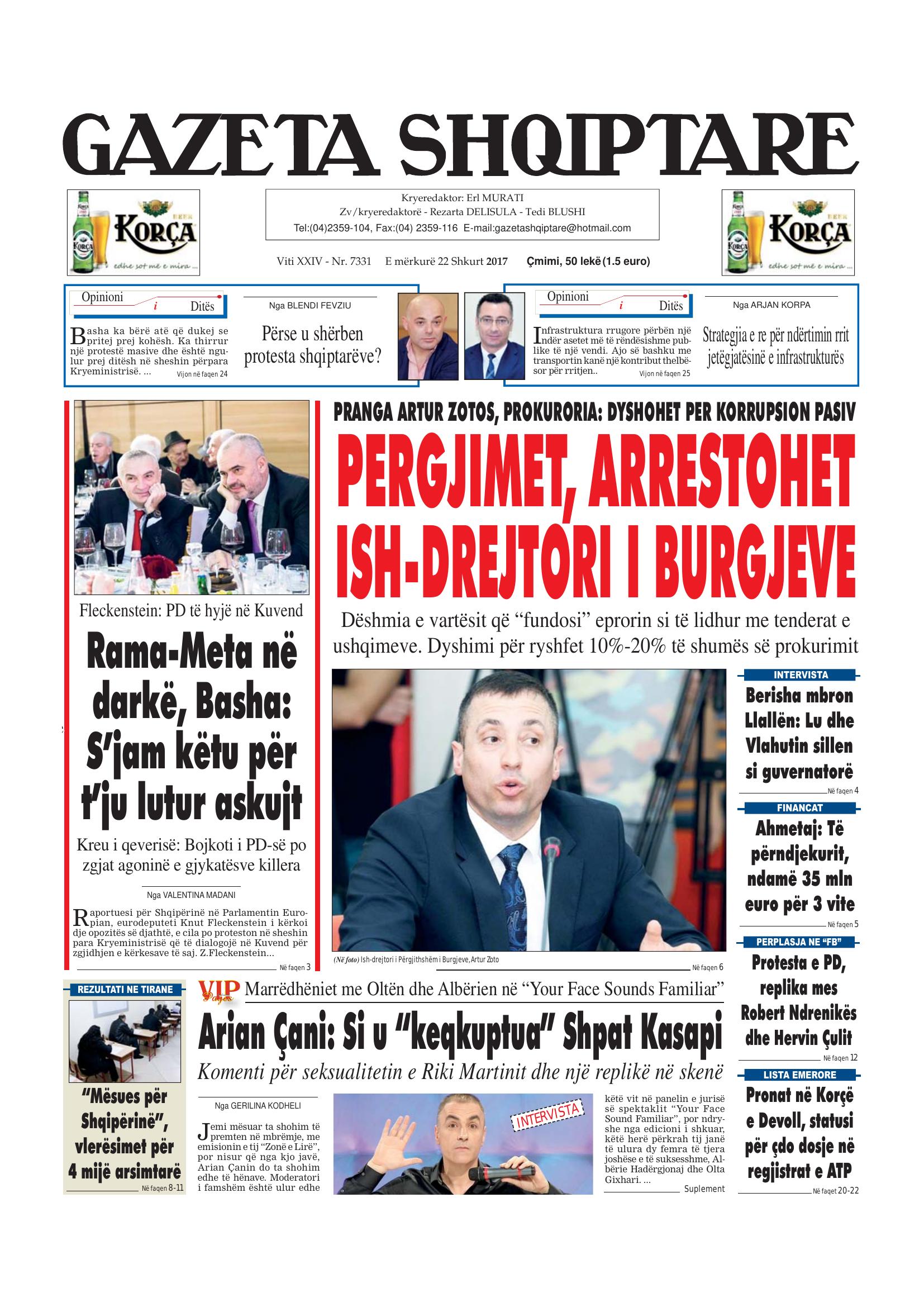Gazeta Shqiptare 2017-02-22