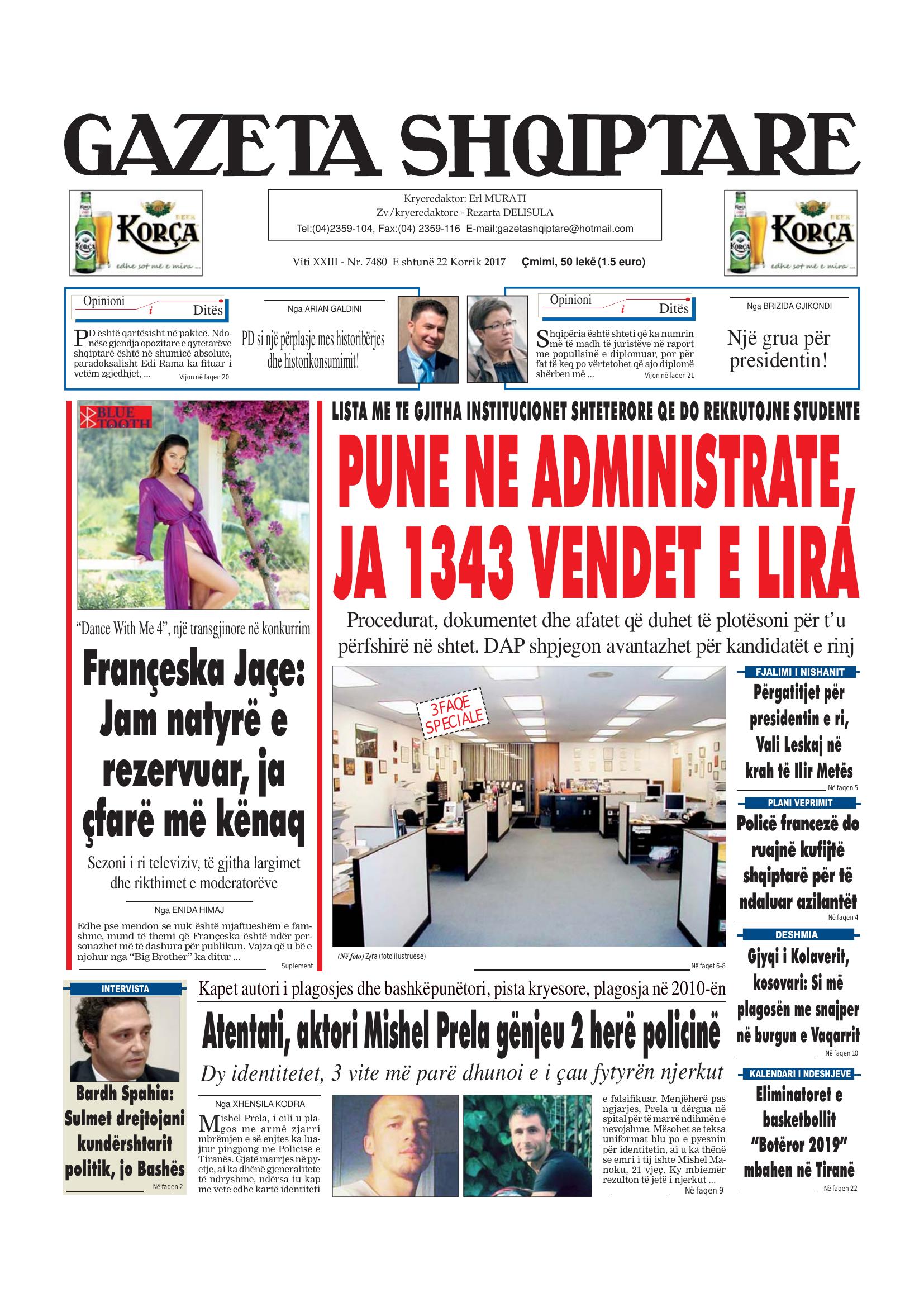 Gazeta Shqiptare 2017-07-22